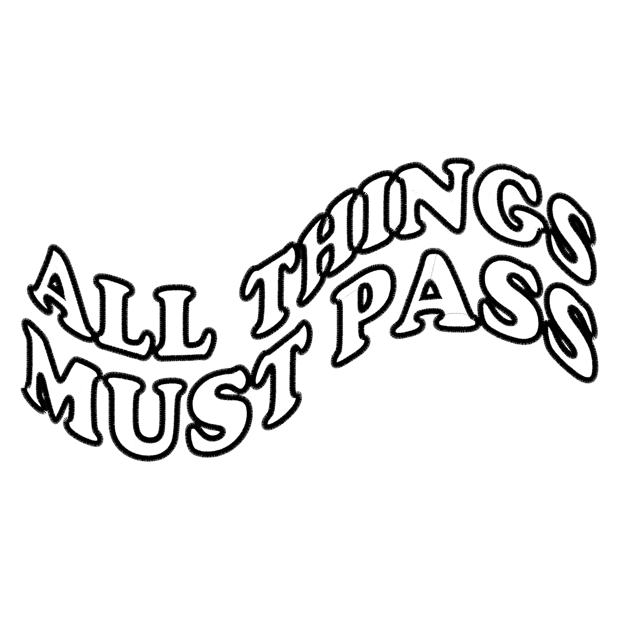 'ALL THINGS MUST PASS' embroidered organic unisex 'matcher' vintage aged sweatshirt - inspired by George Harrison