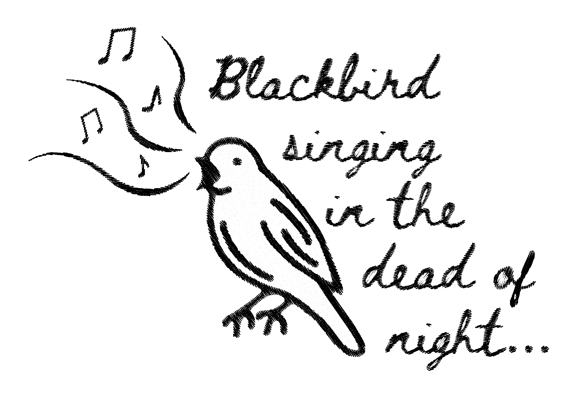 'BLACKBIRD SINGING' embroidered organic women's 90s dropped shoulder 'alma' sweatshirt - inspired by The Beatles