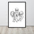 Framed 70s Elton John Mono Line Art Sketch Drawing - Premium Giclée Poster Print (white or black frame)