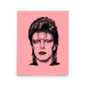 70's David Bowie Ziggy Stardust Pop Up Premium Poster Print - Pink