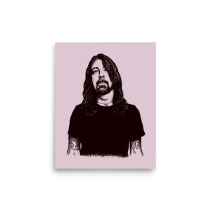 Dave Grohl Pop Art Sketch Drawing - Premium Giclée Poster Print - Lilac / Deep Purple