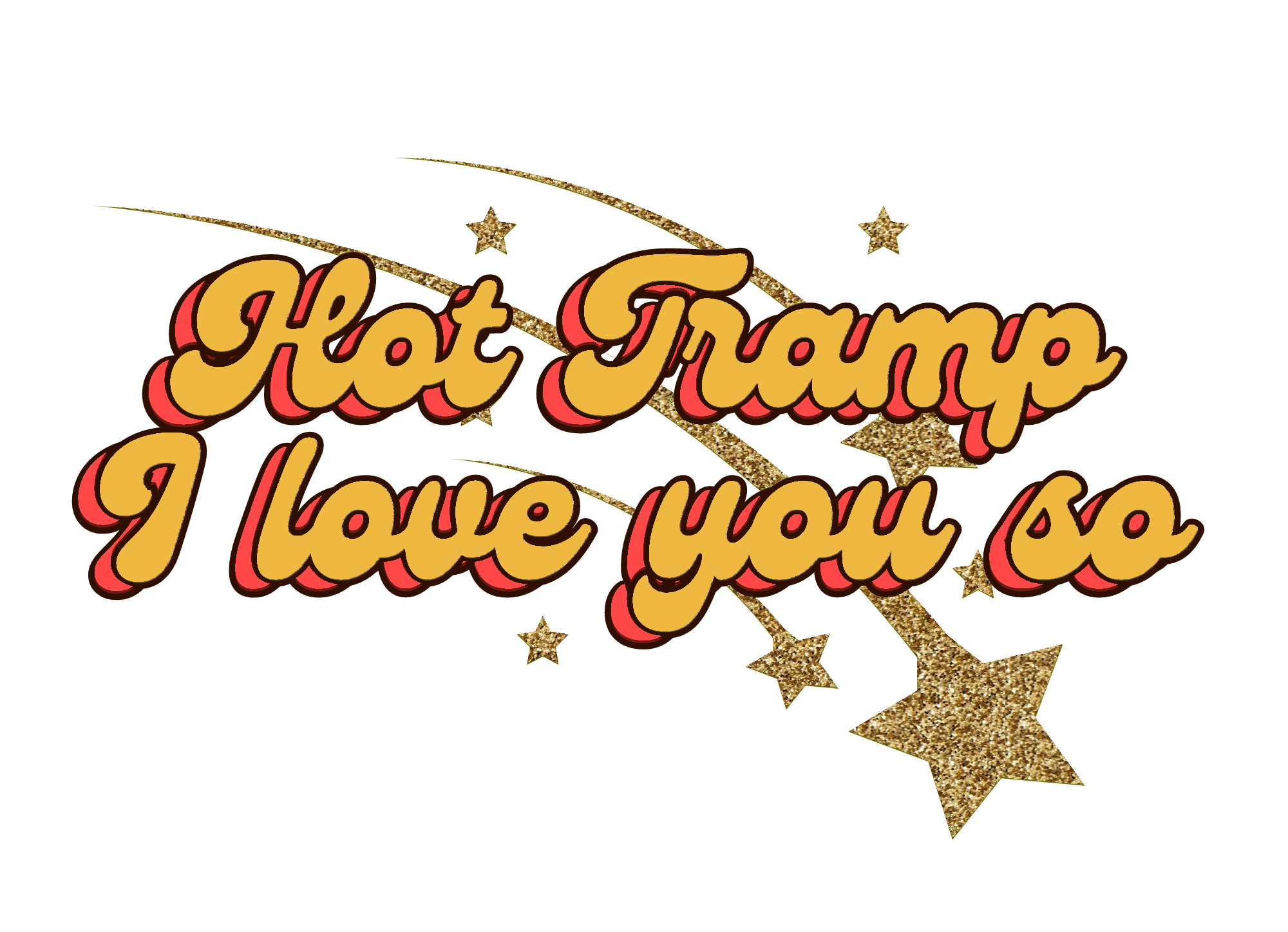 Limited Edition 'HOT TRAMP I LOVE YOU SO' 1970s glitter star embroidered organic women's dropped shoulder 'alma' sweatshirt - inspired by David Bowie