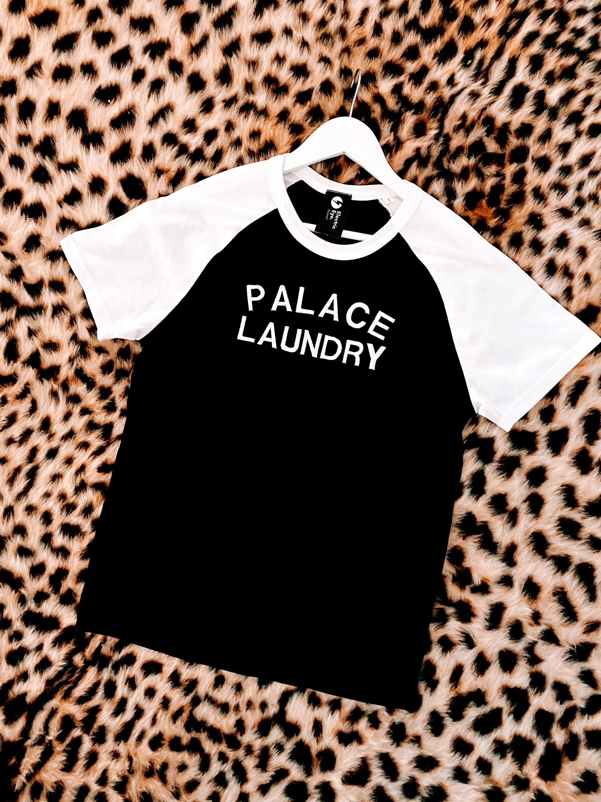 SAMPLE SALE ‘PALACE LAUNDRY’ EMBROIDERED UNISEX VINTAGE STYLE RAGLAN T-SHIRT (inspired by Mick Jagger) (SIZE XXS)