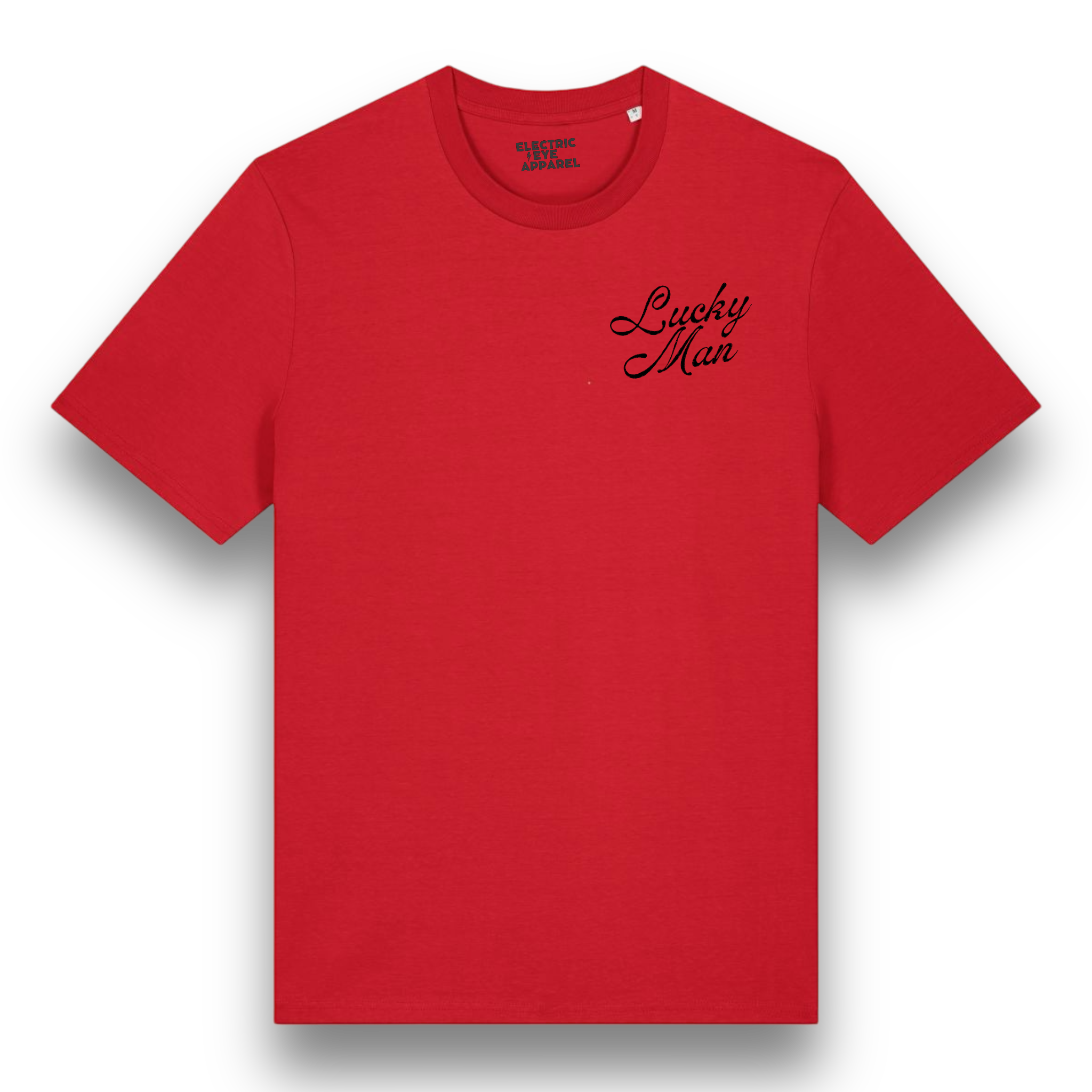 'Lucky Man' 90s style left chest embroidered premium organic iconic men's 'rocker' t-shirt - inspired by The Verve