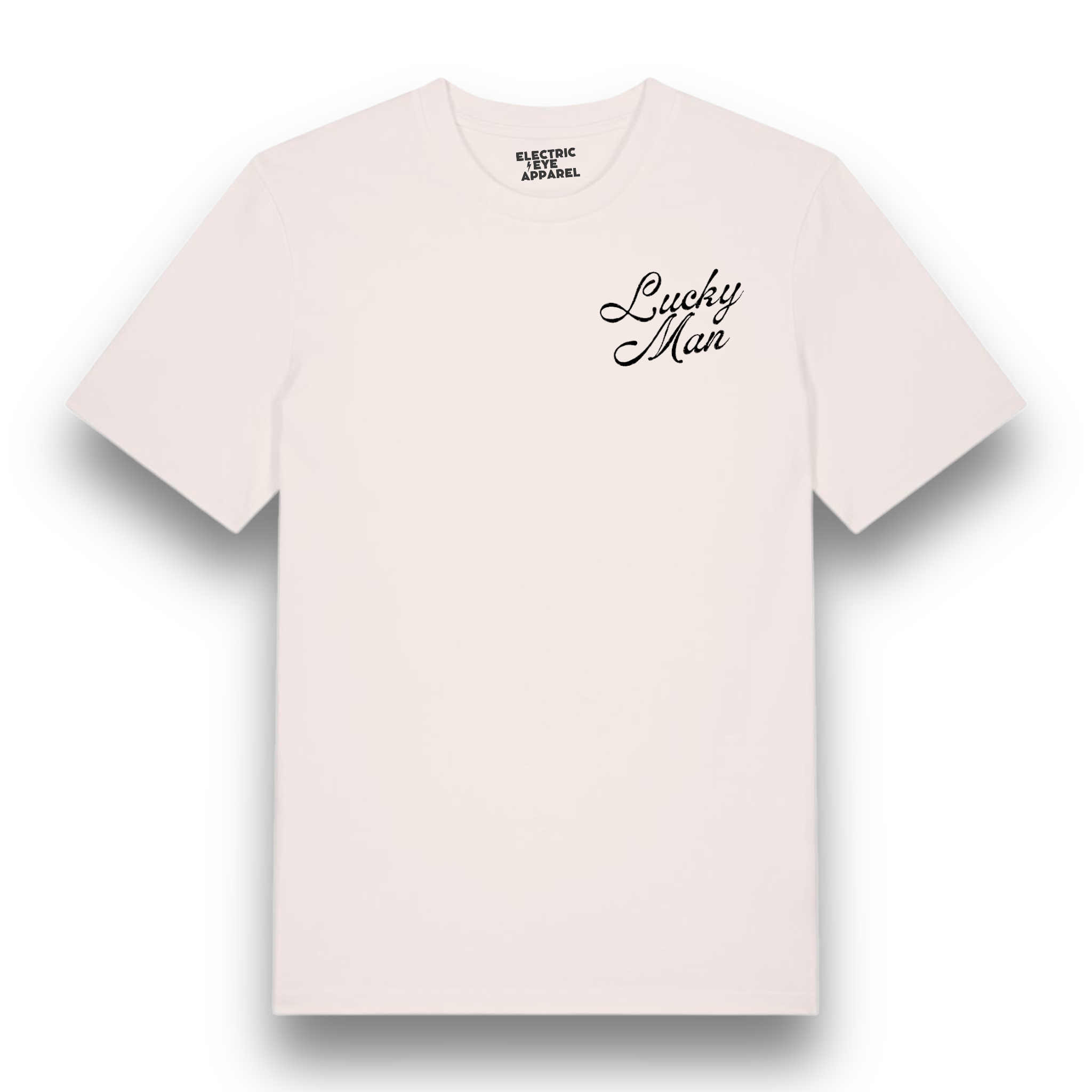 'Lucky Man' 90s style left chest embroidered premium organic iconic men's 'rocker' t-shirt - inspired by The Verve