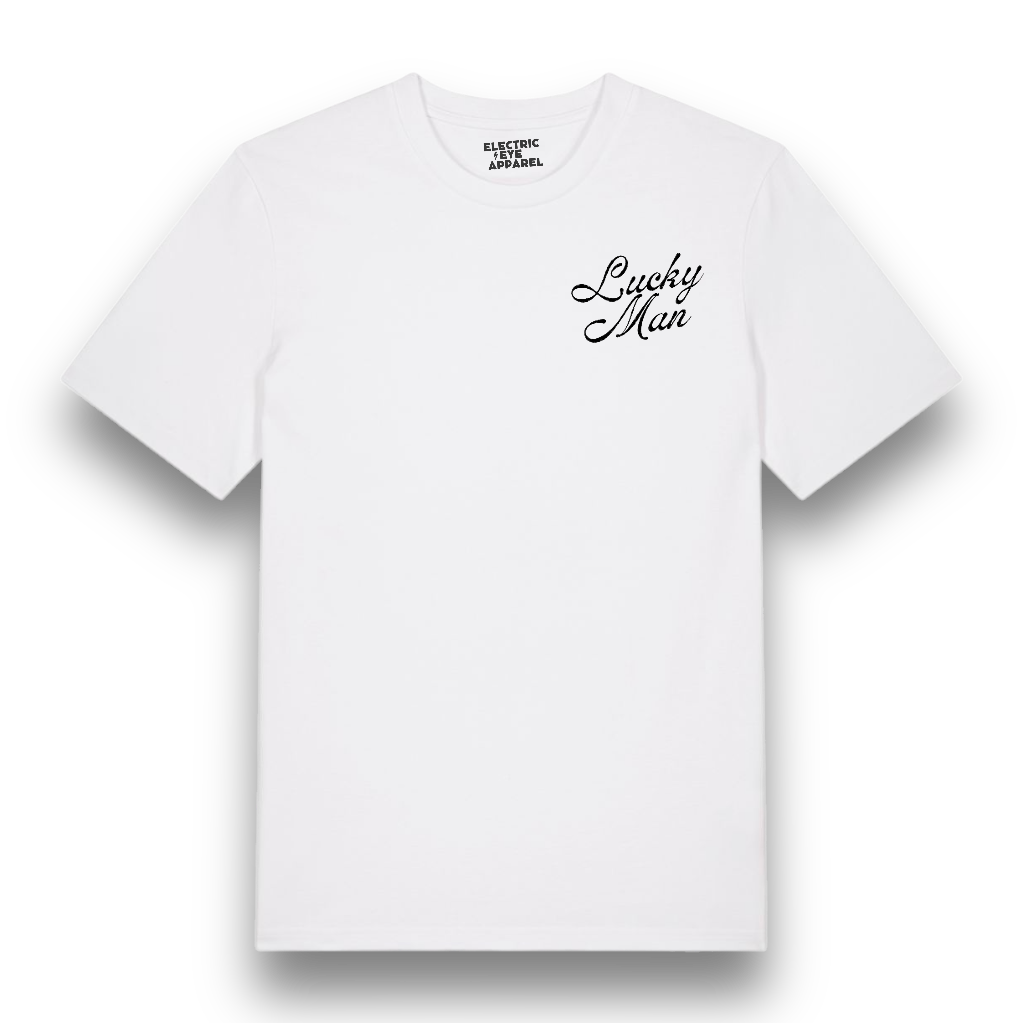'Lucky Man' 90s style left chest embroidered premium organic iconic men's 'rocker' t-shirt - inspired by The Verve