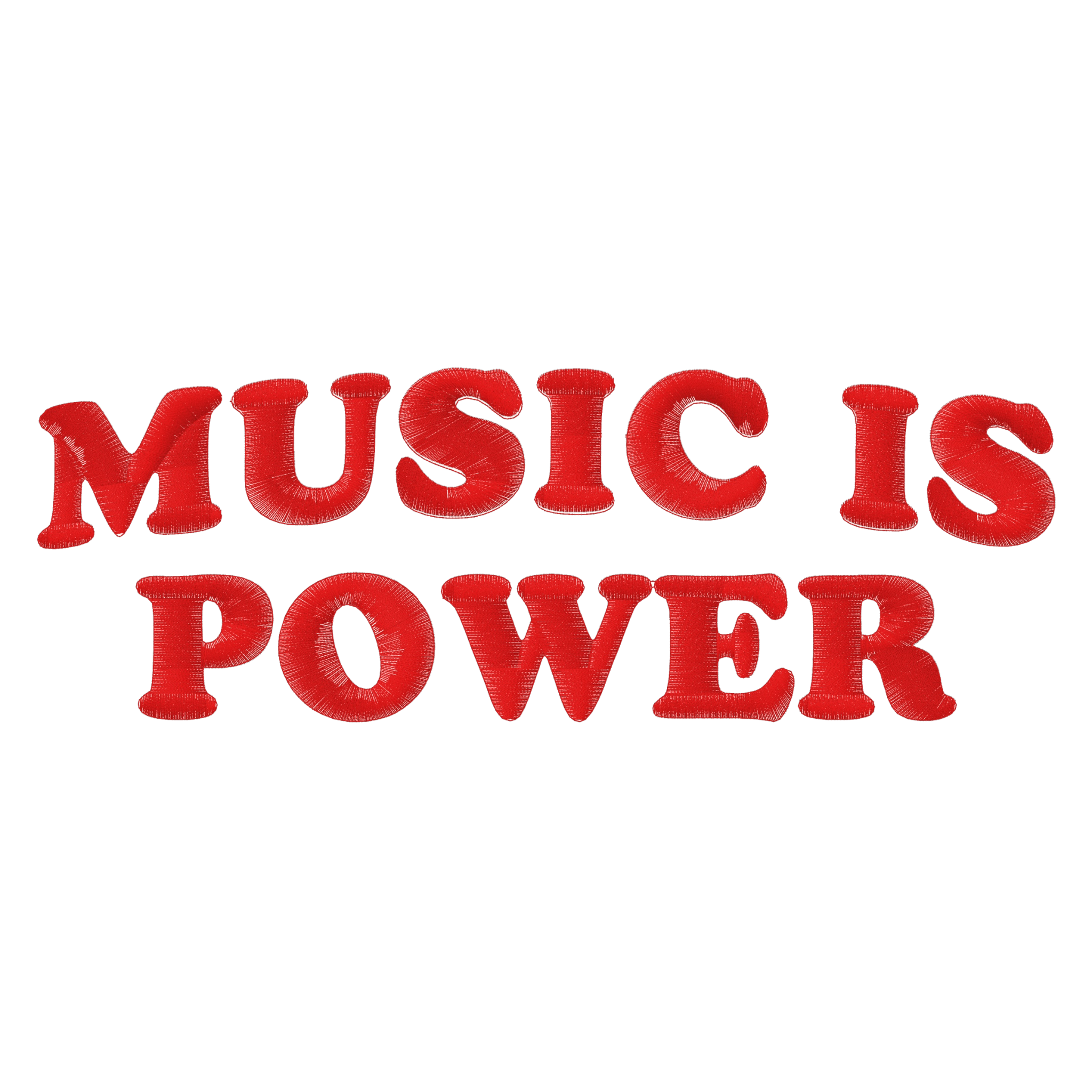 'MUSIC IS POWER' embroidered premium organic women's fitted 'ella' t-shirt