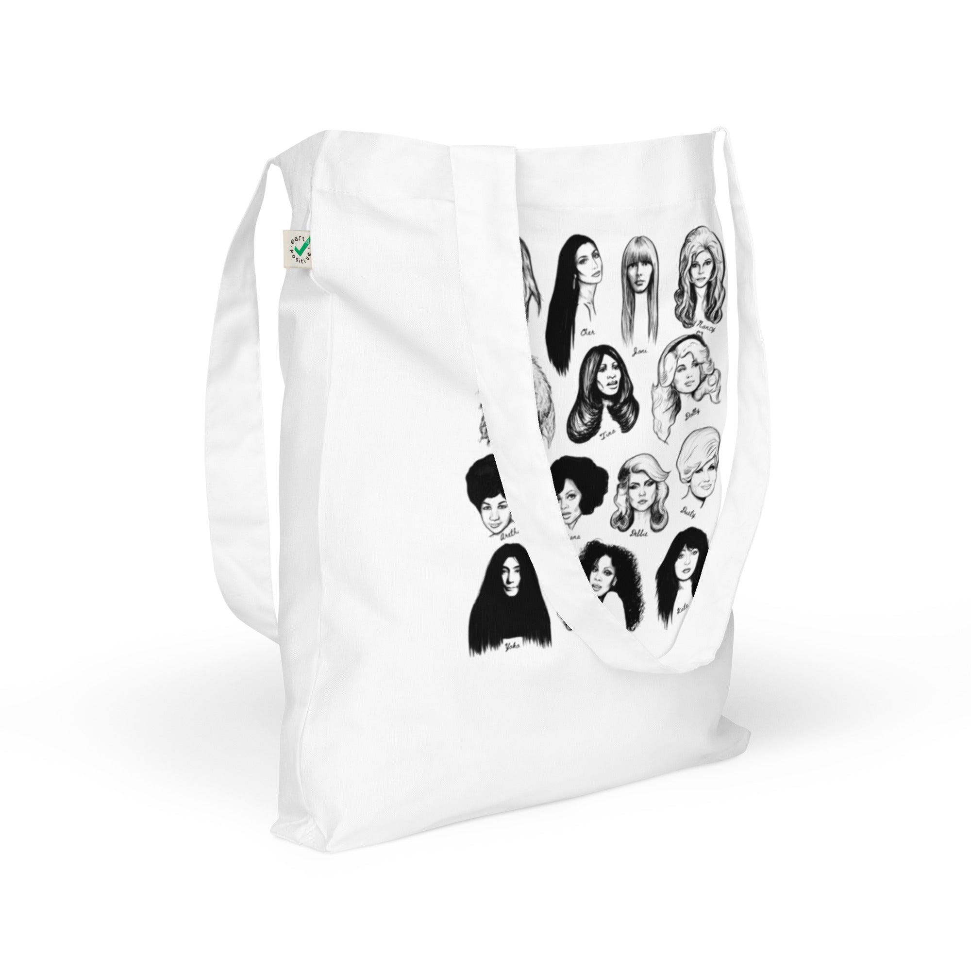 'WOMEN IN MUSIC' Mono Line Art Printed Organic fashion tote bag