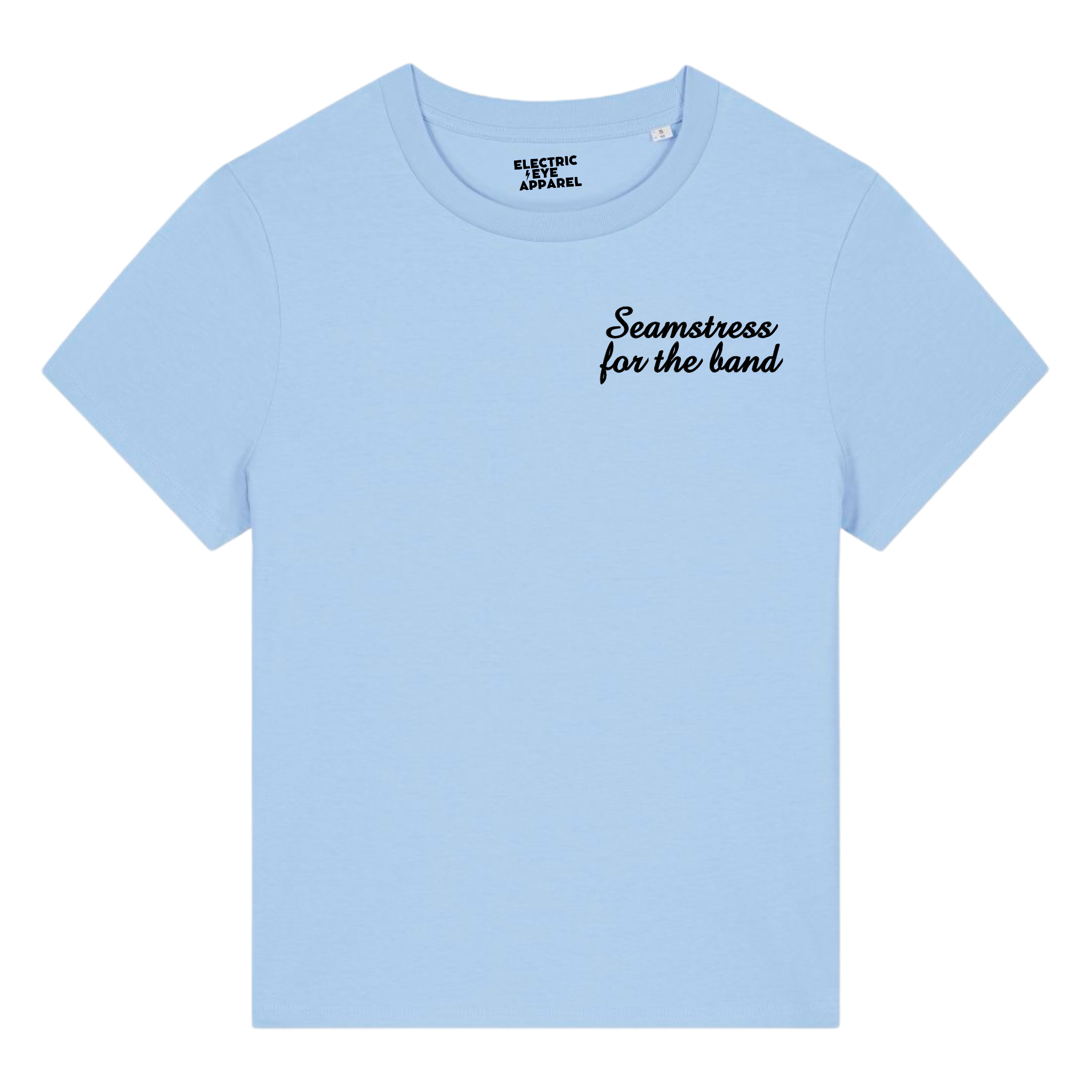 'SEAMSTRESS FOR THE BAND' left chest embroidered premium organic women's 'muser' t-shirt - inspired by Elton John, Tiny Dancer