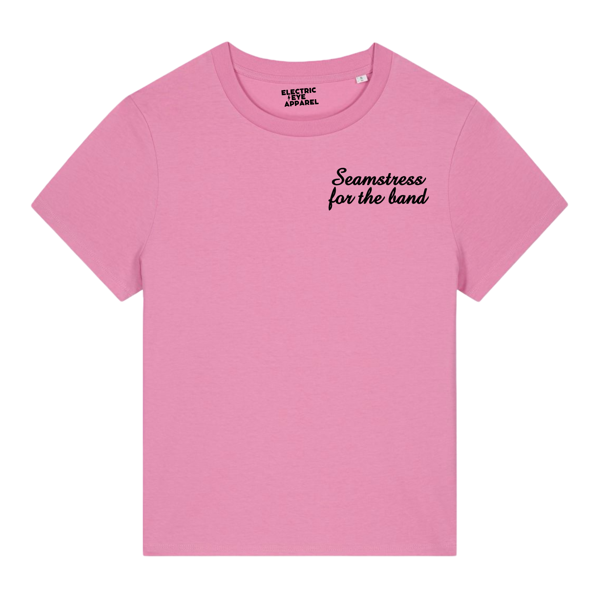 'SEAMSTRESS FOR THE BAND' left chest embroidered premium organic women's 'muser' t-shirt - inspired by Elton John, Tiny Dancer