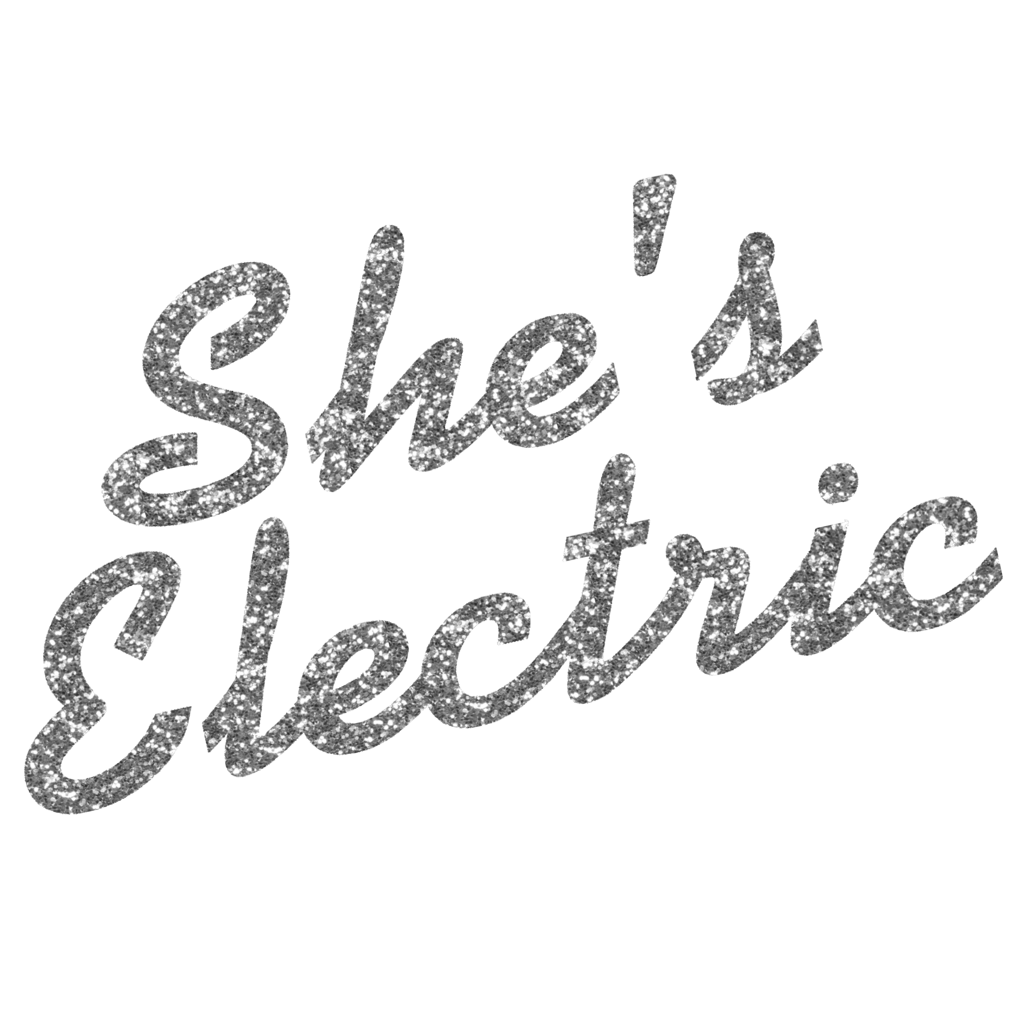 Limited Edition 'SHE'S ELECTRIC' glitter embroidered women's organic cotton 'dancer' tank top - inspired by Oasis