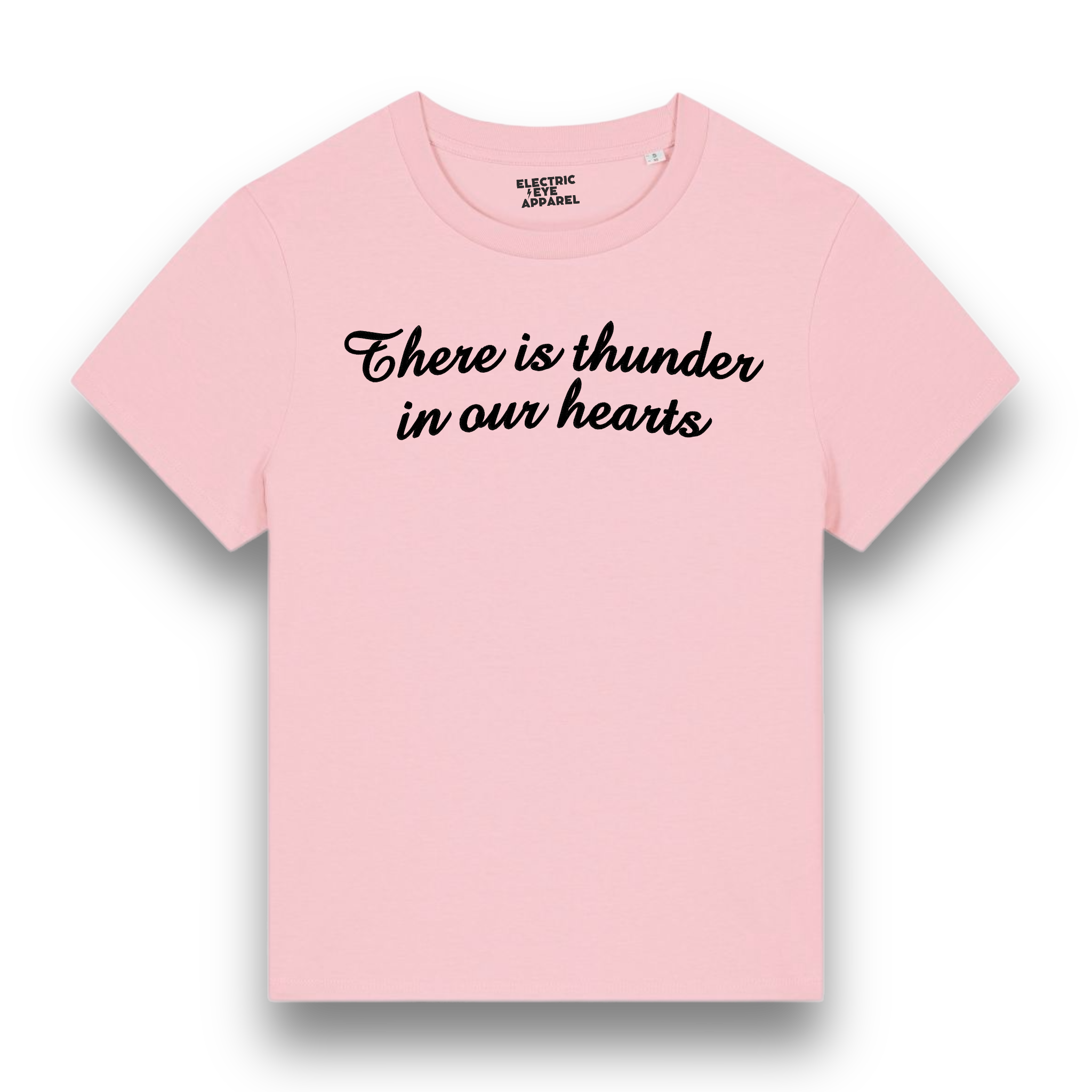 'THERE IS THUNDER IN OUR HEARTS' premium embroidered organic women's 'muser' t-shirt - inspired by Kate Bush