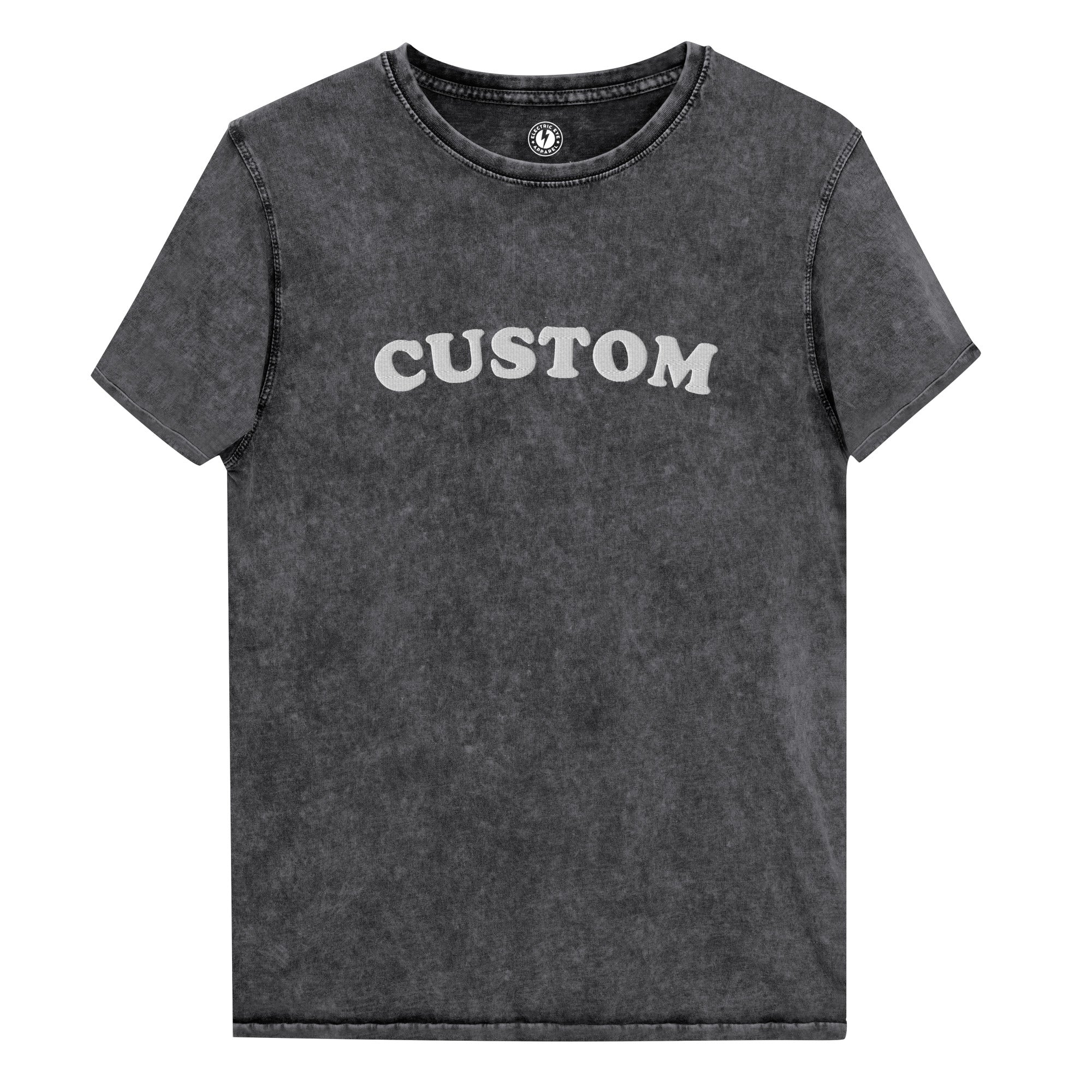 Custom Large Centre Front Chest Embroidered Vintage Aged Unisex T-shirt