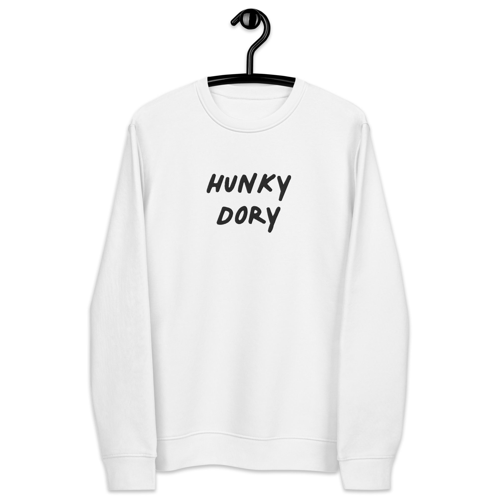 HUNKY DORY Embroidered Unisex Organic Sweatshirt (black text)