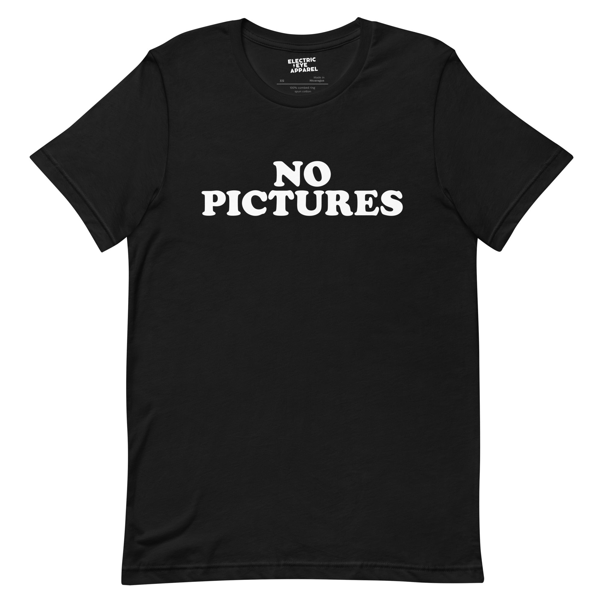 Debbie Harry Blondie Inspired 'No Pictures' Vintage Style Premium Quality Printed 100% Cotton Unisex t-shirt