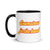SEAMSTRESS FOR THE BAND Retro Printed Mug - Red / Yellow Font with optional inside colour