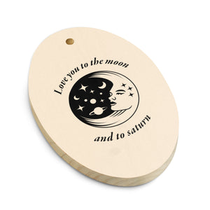 Love You To The Moon And Saturn - Swift Lyric Printed Vintage Style Wooden Christmas Tree Holiday ornaments
