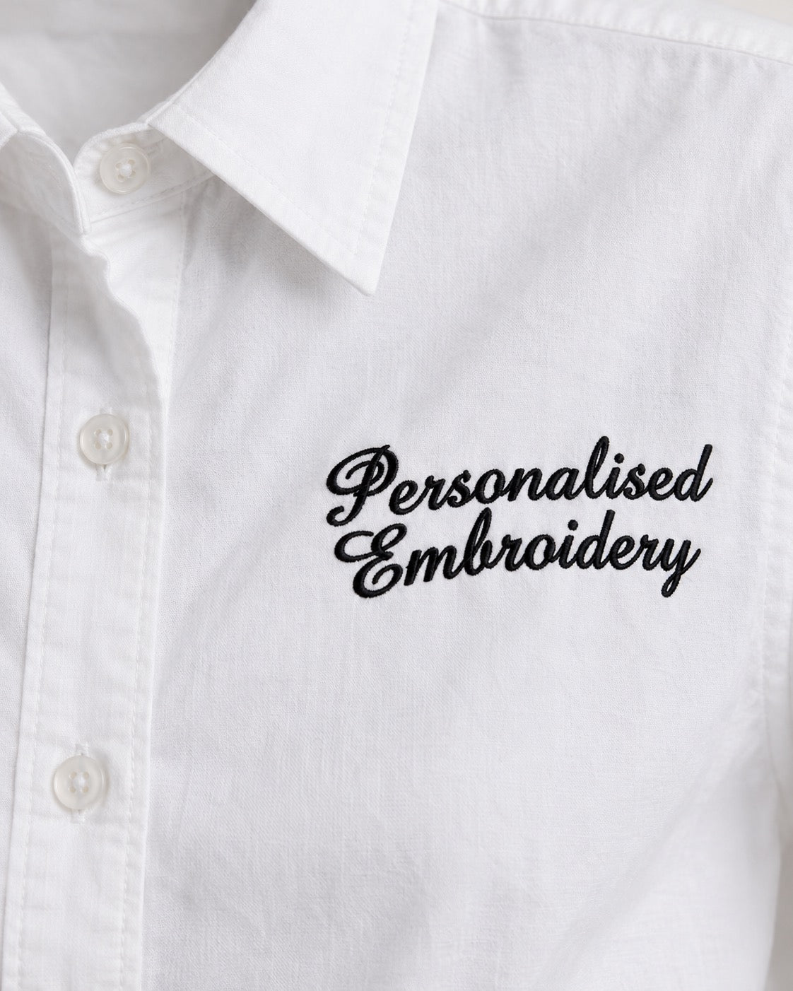 Personalised left chest embroidered women's relaxed fit organic cotton 'Styler' shirt - choose your own font & thread colour