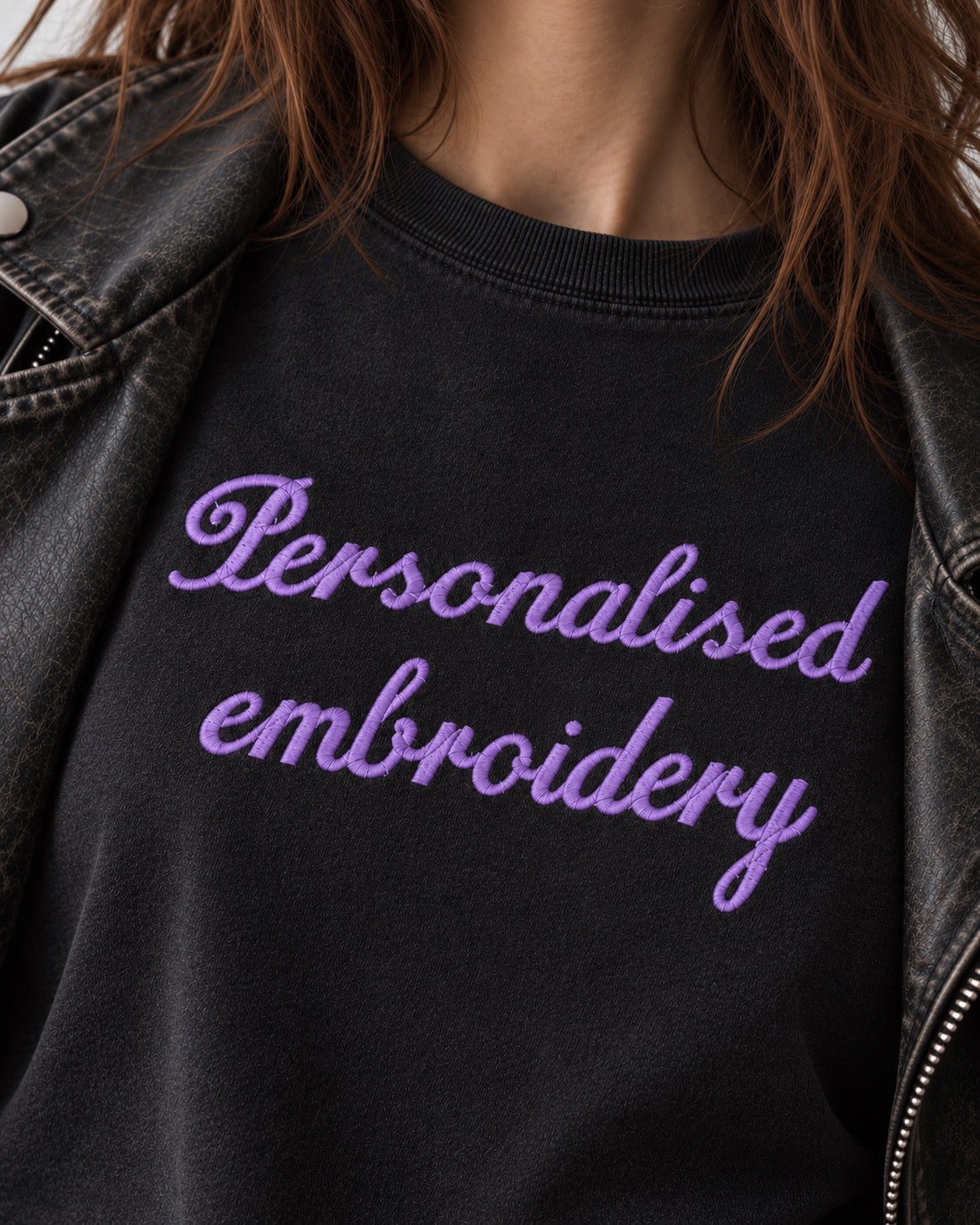 NEW Women's Personalised Lyric Centre Chest Embroidered premium organic women's boxy 'Nova Vintage' t-shirt - choose your own lyrics, font and thread colour