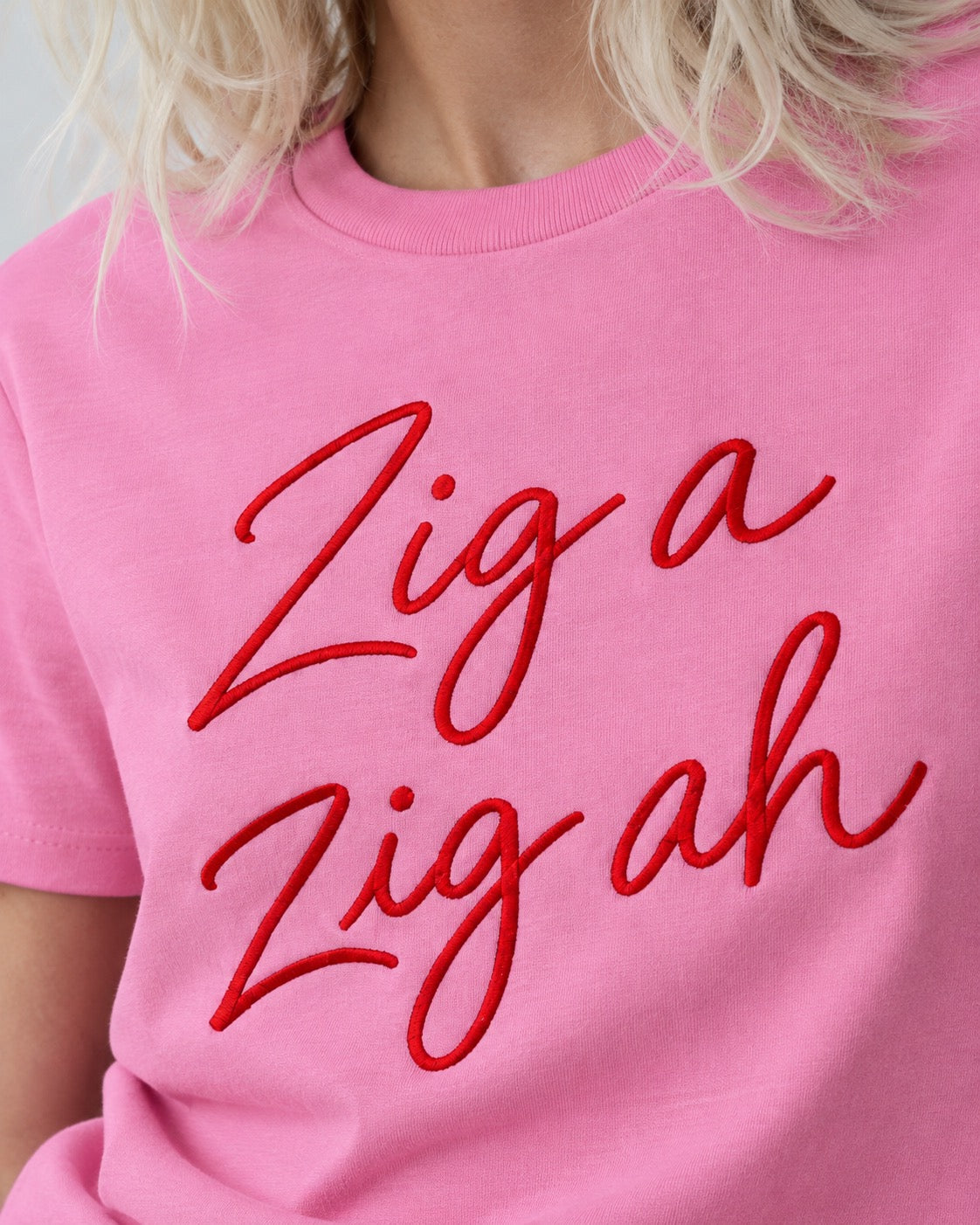 'ZIG A ZIG AH' hand-embroidered style premium organic women's classic fit 'Muser' t-shirt