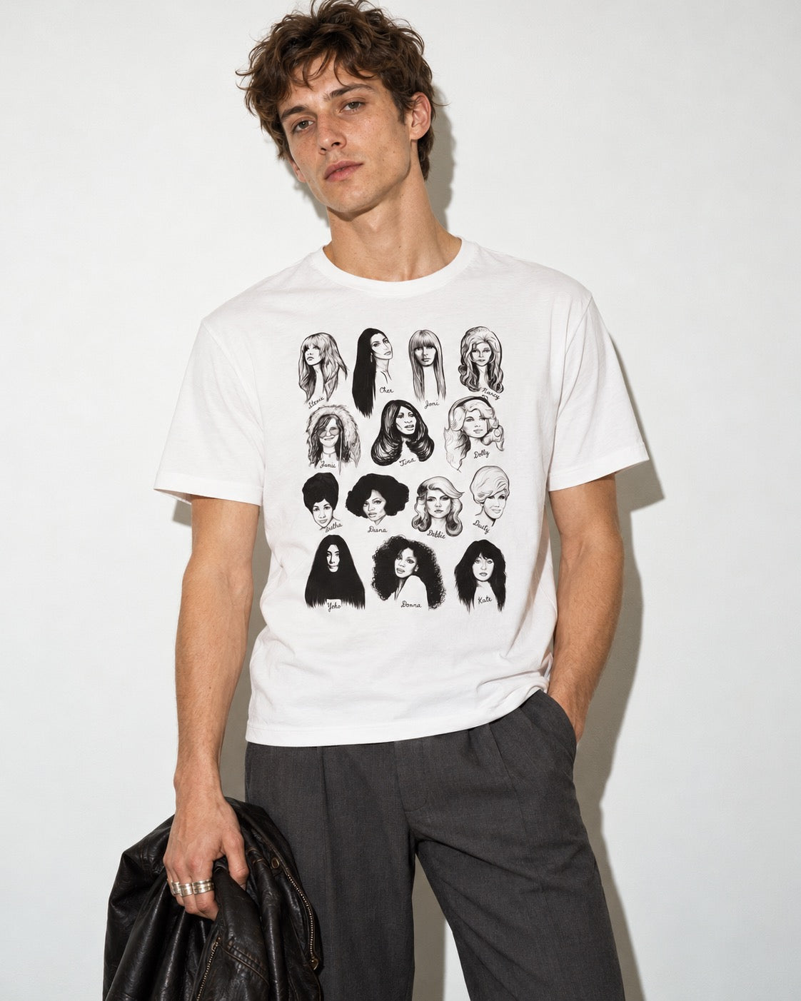 Men's 'WOMEN IN MUSIC' Limited Edition Mono Line Art Original Illustration Printed organic cotton t-shirt