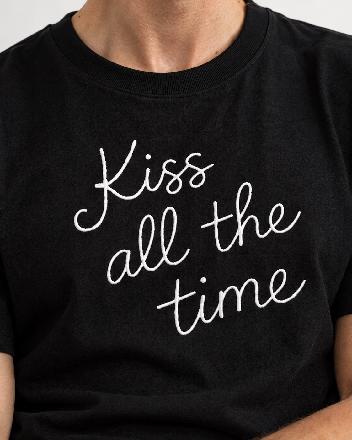 Men's 'KISS ALL THE TIME' embroidered premium organic classic fit 'Creator' t-shirt