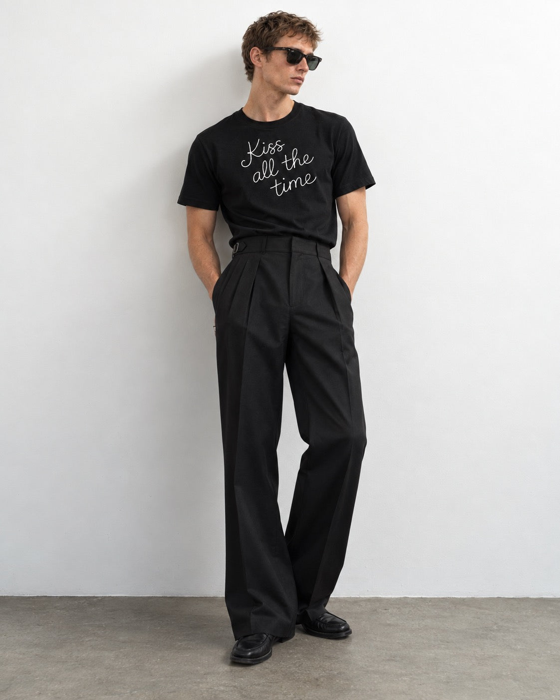 Men's 'KISS ALL THE TIME' embroidered premium organic classic fit 'Creator' t-shirt