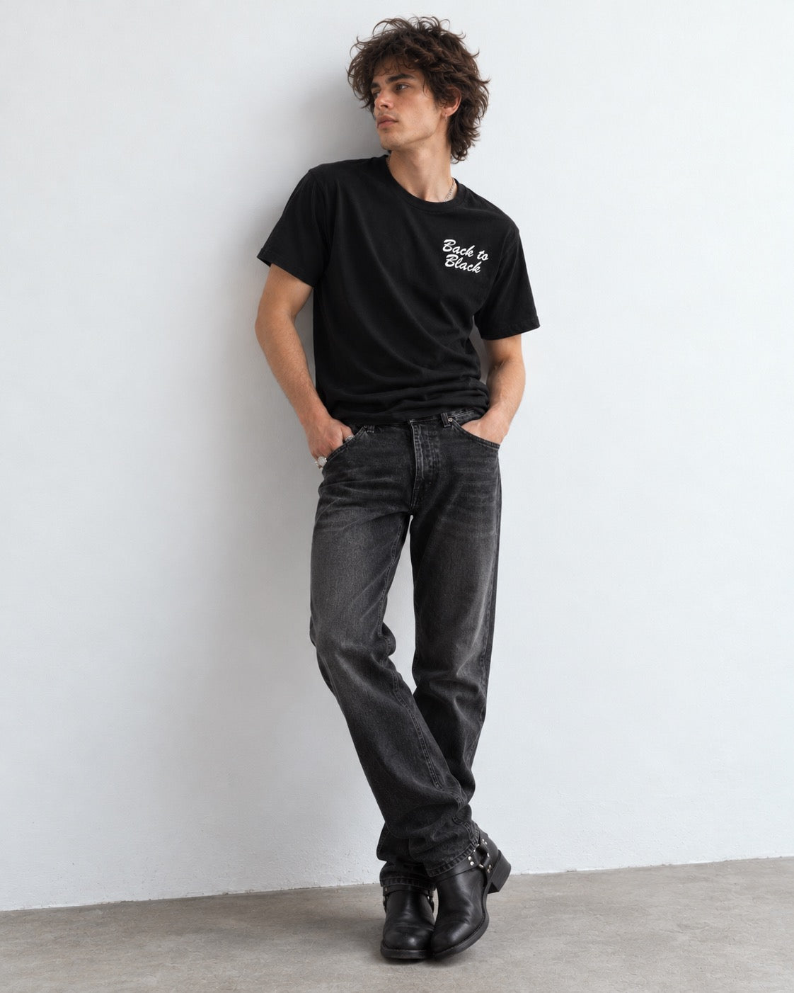 Men's 'BACK TO BLACK' left chest embroidered premium organic classic fit 'Creator' t-shirt
