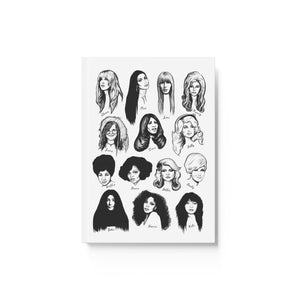 WOMEN IN MUSIC Mono Line Art Printed Hard Backed Journal