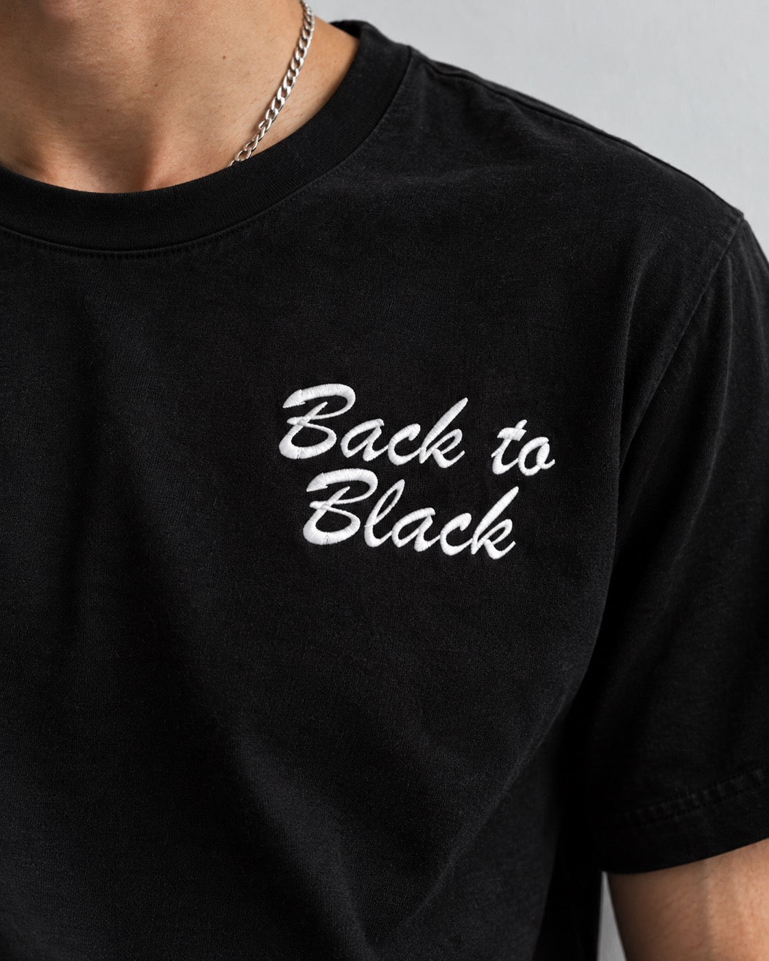 Men's 'BACK TO BLACK' left chest embroidered premium organic classic fit 'Creator' t-shirt