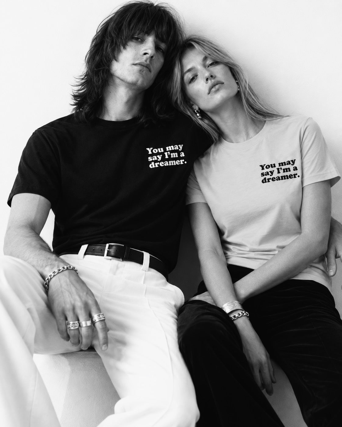 Women's 'YOU MAY SAY I'M A DREAMER' left chest embroidered premium organic medium fit 'Muser' t-shirt