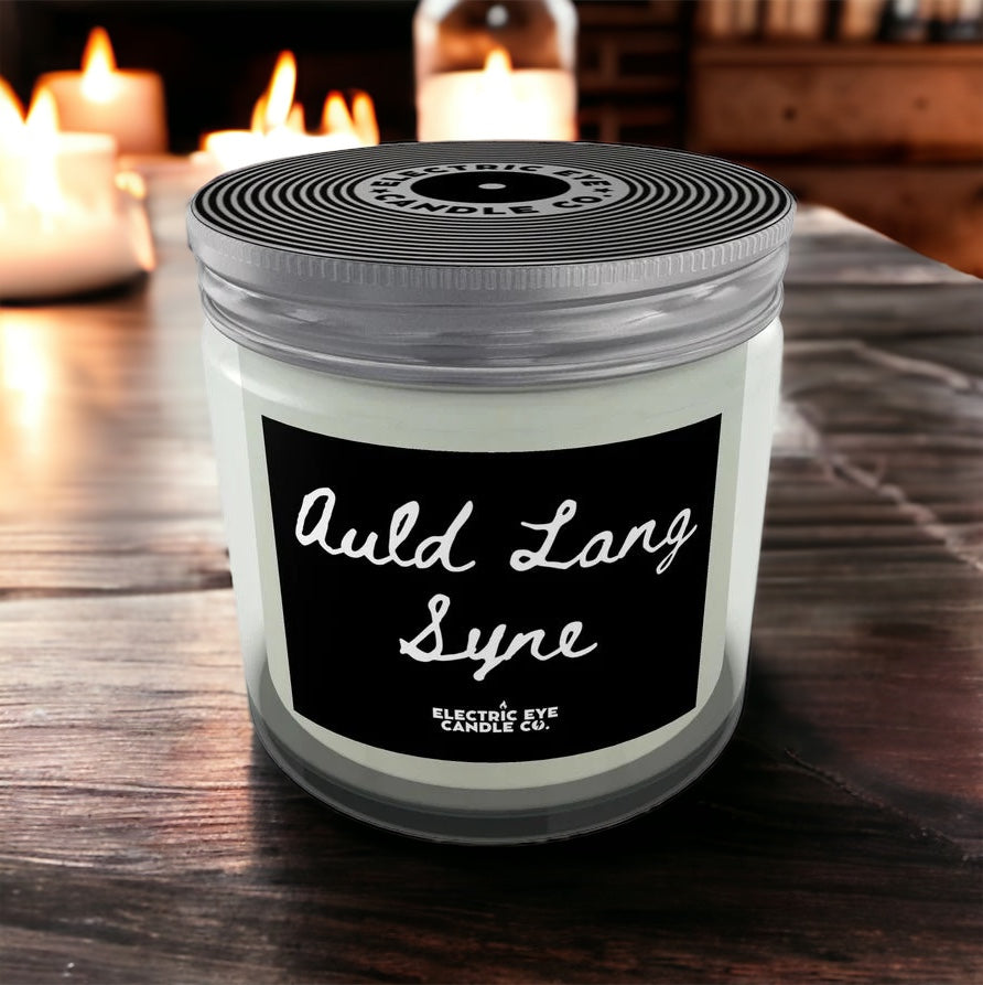 'AULD LANG SYNE' New Year's Eve - Premium Lyric Inspired Natural Soy Wax Candle Set in Jar - two sizes