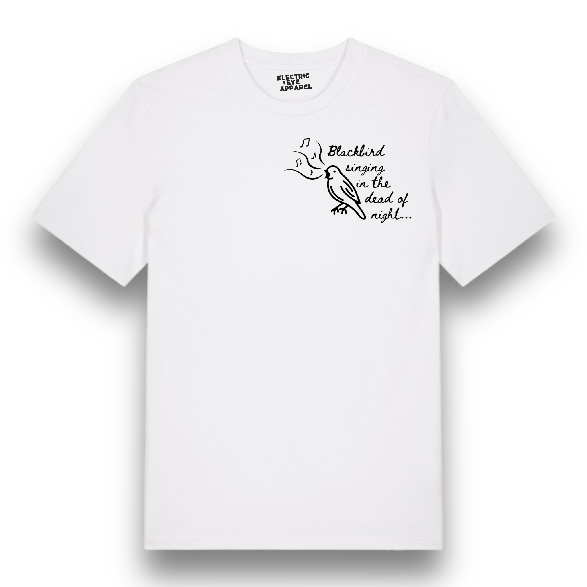 'BLACKBIRD SINGING' embroidered premium organic iconic men's t-shirt - inspired by The Beatles