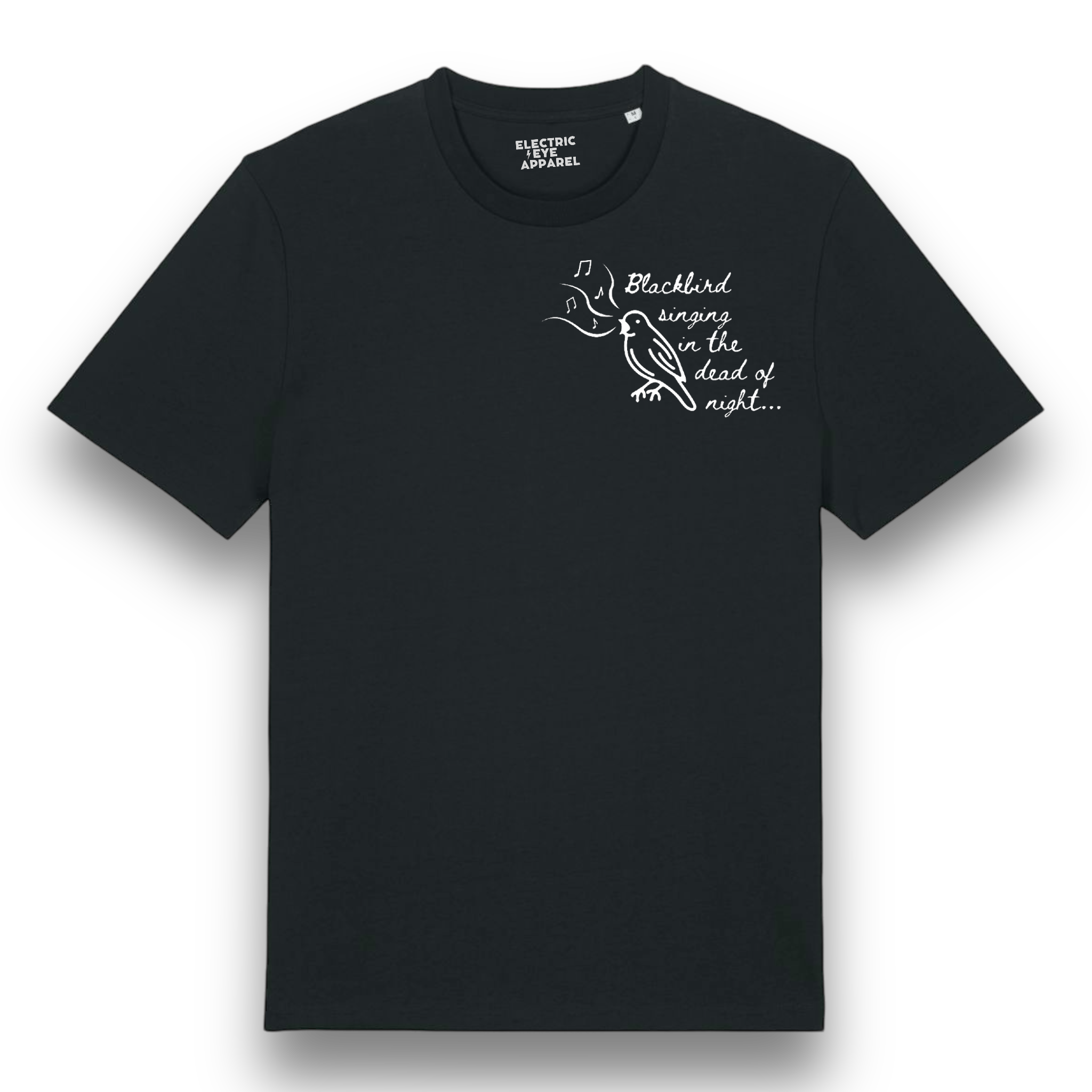 'BLACKBIRD SINGING' embroidered premium organic iconic men's t-shirt - inspired by The Beatles