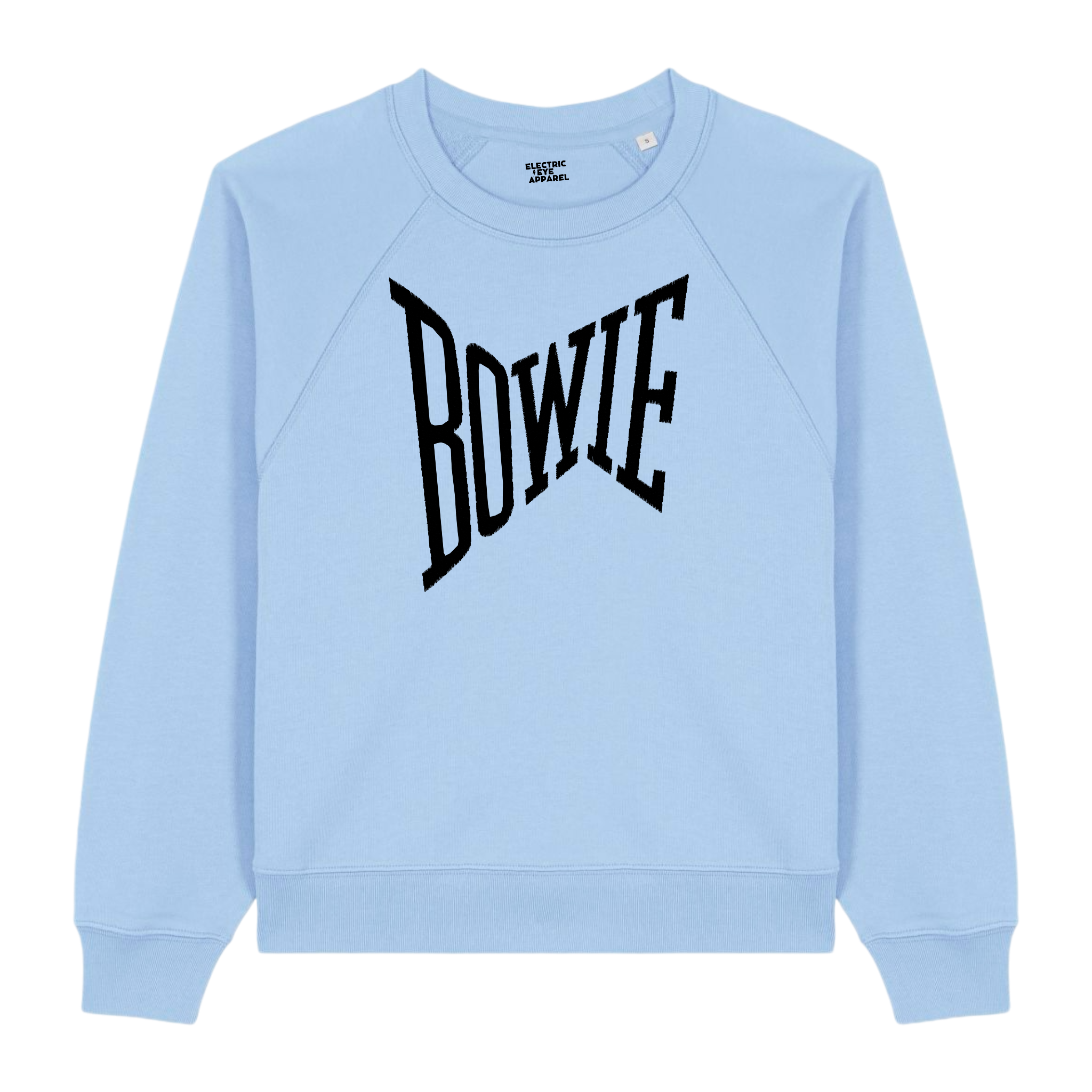 'BOWIE' embroidered organic women's raglan sleeve 'clara' sweatshirt