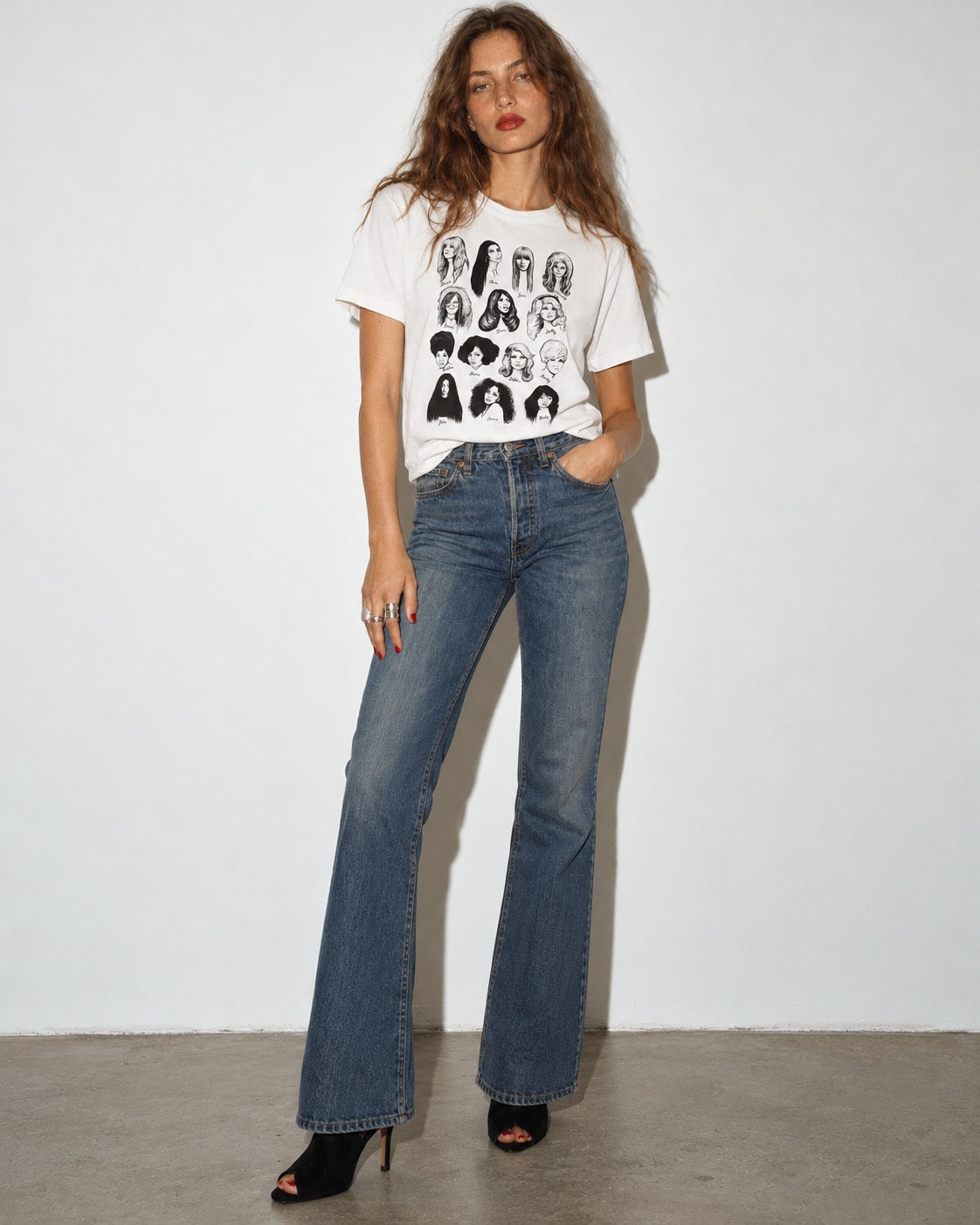 Women's 'WOMEN IN MUSIC' Limited Edition Mono Line Art Original Illustration Printed organic cotton t-shirt