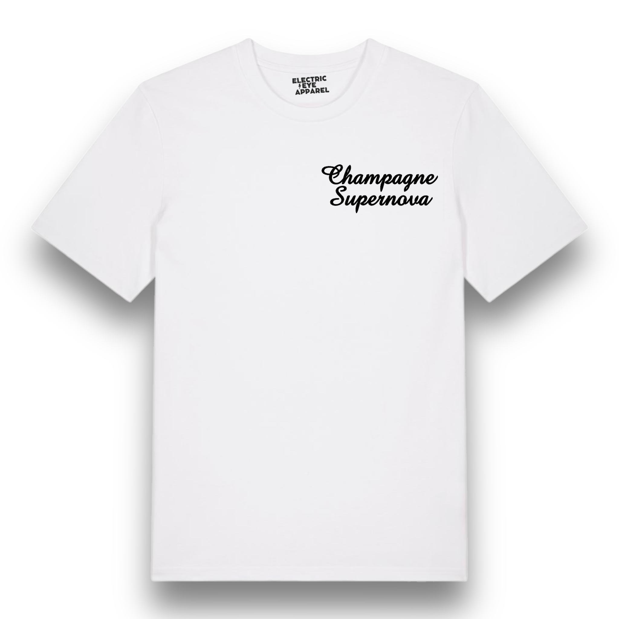 'CHAMPAGNE SUPERNOVA' left chest embroidered premium organic unisex medium fit 'creator' t-shirt - inspired by Oasis