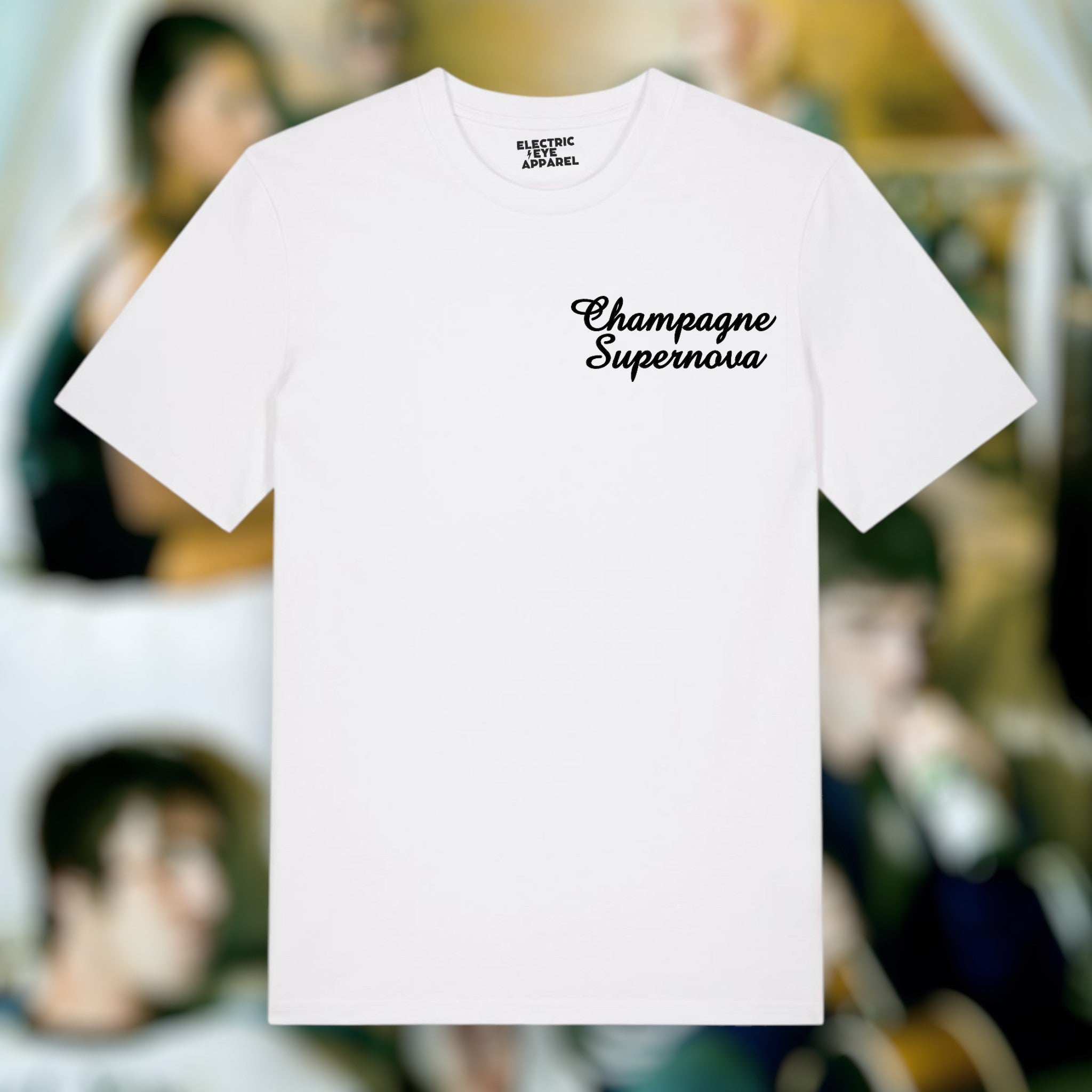 'CHAMPAGNE SUPERNOVA' left chest embroidered premium organic unisex medium fit 'creator' t-shirt - inspired by Oasis