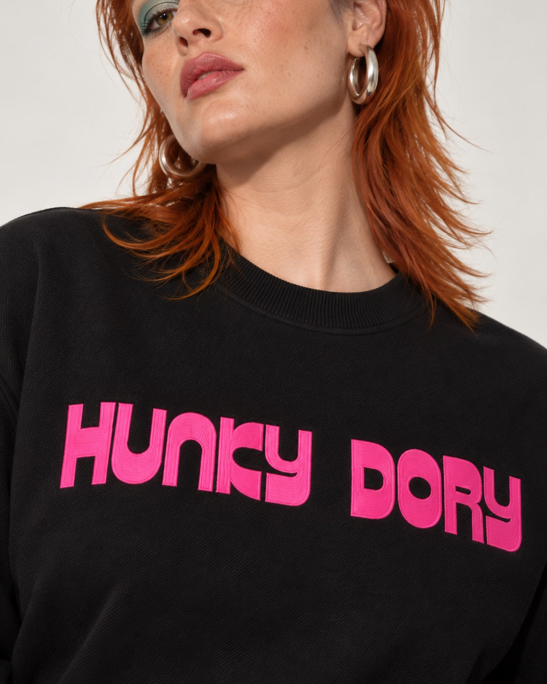 Women's 'HUNKY DORY' embroidered organic 'Matcher' sweatshirt - extended sizing