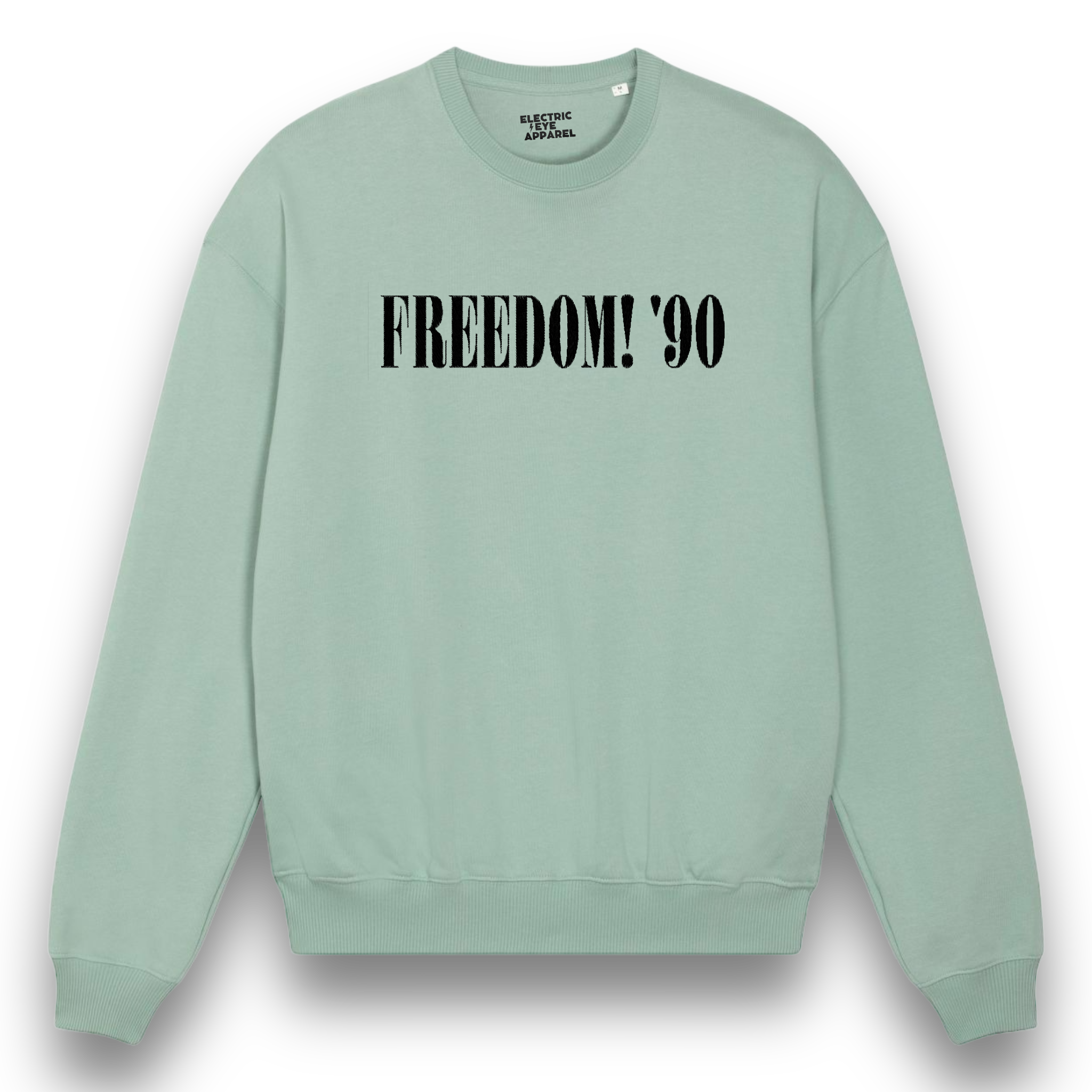 'FREEDOM! '90' 1990s style embroidered organic unisex 'Ledger' boxy dry hand feel crew neck sweatshirt - inspired by George Michael