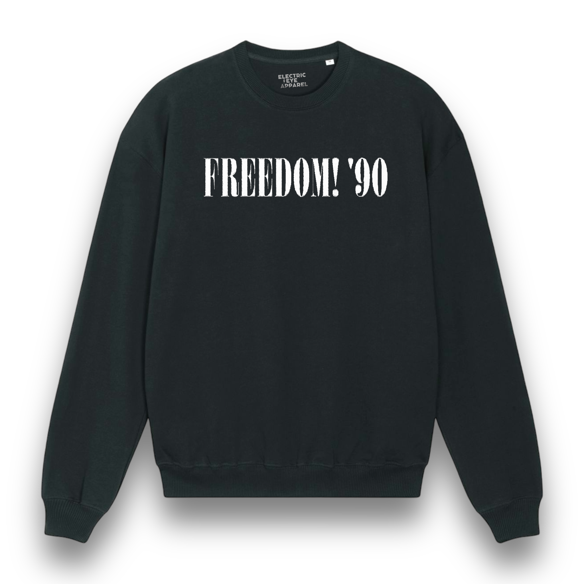 'FREEDOM! '90' 1990s style embroidered organic unisex 'Ledger' boxy dry hand feel crew neck sweatshirt - inspired by George Michael