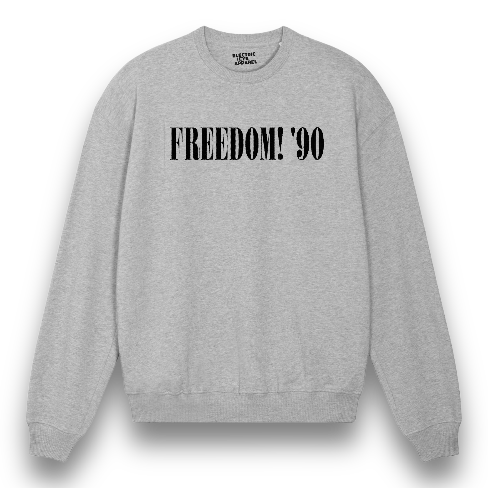 'FREEDOM! '90' 1990s style embroidered organic unisex 'Ledger' boxy dry hand feel crew neck sweatshirt - inspired by George Michael