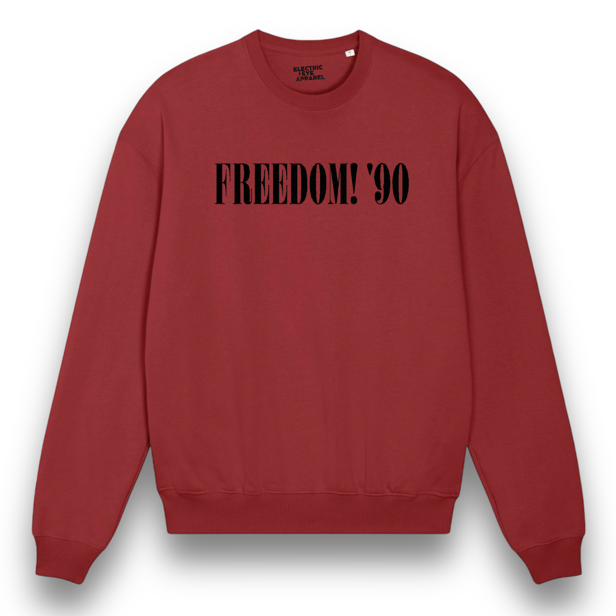 'FREEDOM! '90' 1990s style embroidered organic unisex 'Ledger' boxy dry hand feel crew neck sweatshirt - inspired by George Michael