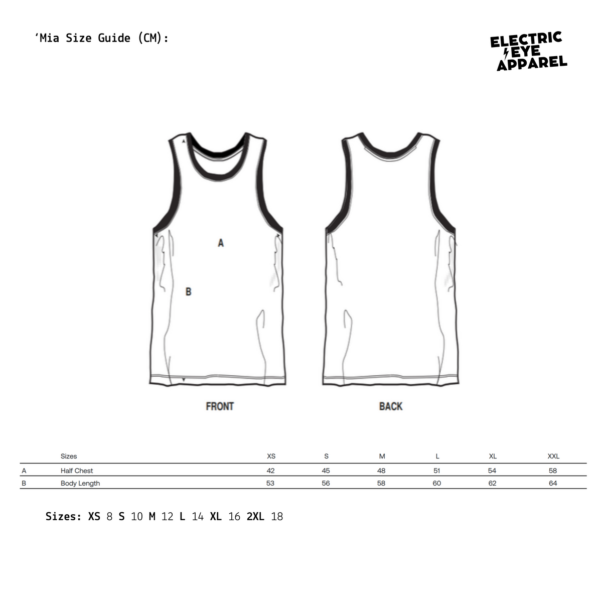 Women's 'SHE'S ELECTRIC' embroidered women's organic cotton 'Mia' tank top