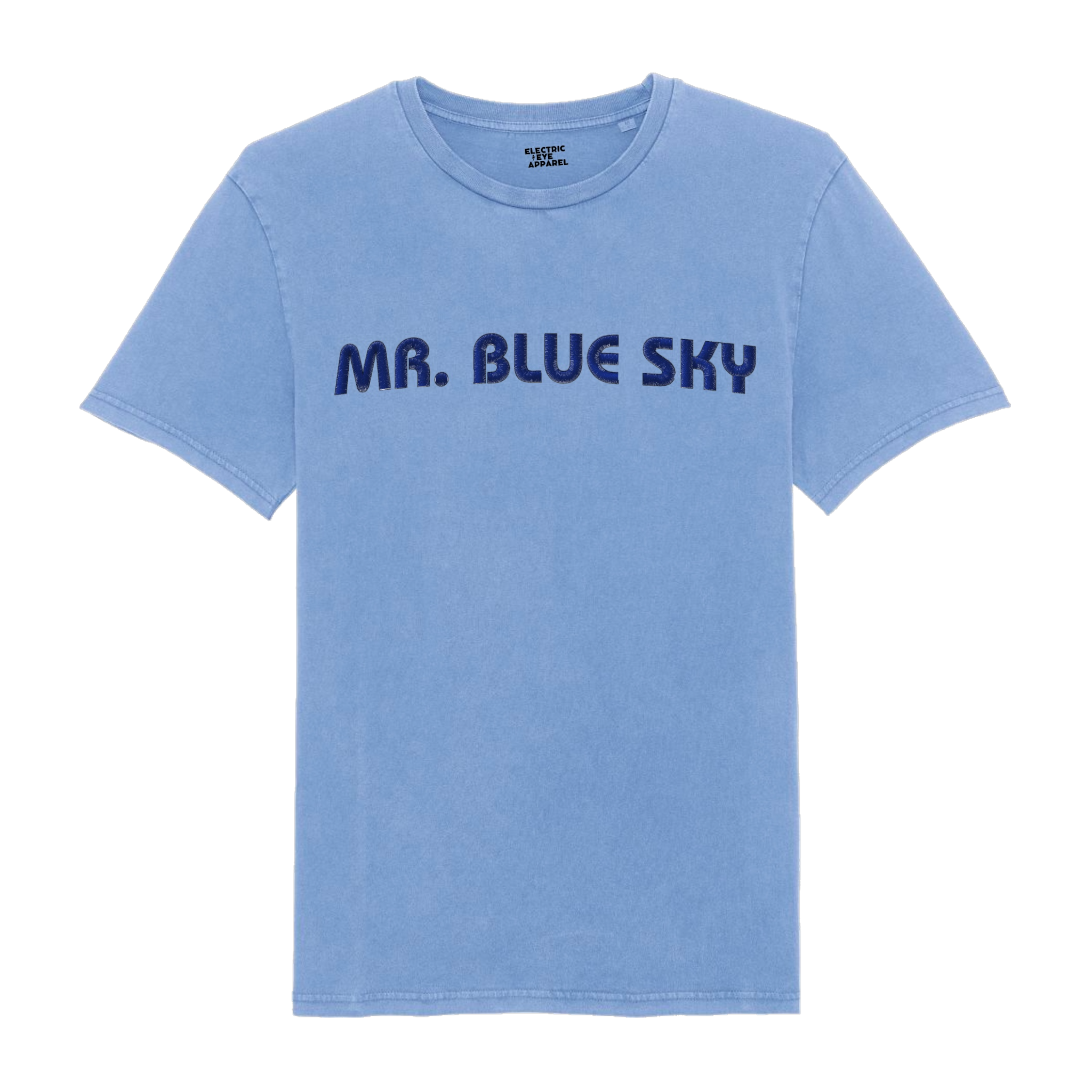 'MR BLUE SKY' embroidered premium organic vintage style unisex t-shirt - inspired by Electric Light Orchestra