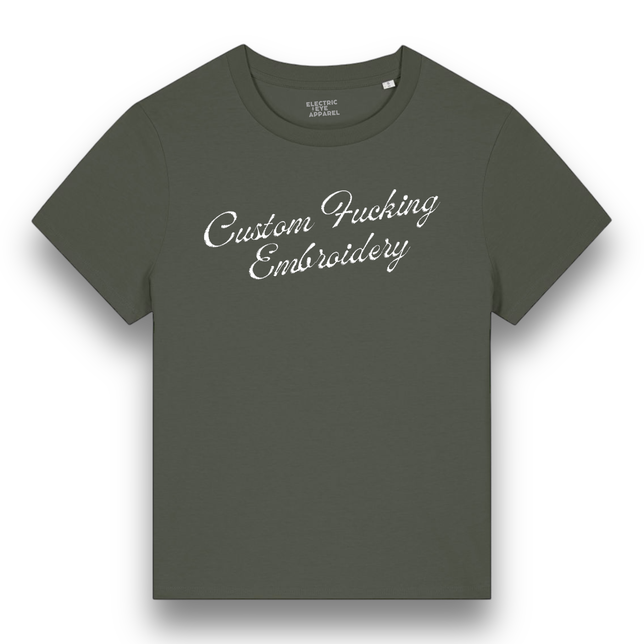 Custom F cking Embroidery - choose your own name embroidered on a premium organic iconic women's 'Muser' t-shirt - custom thread colour