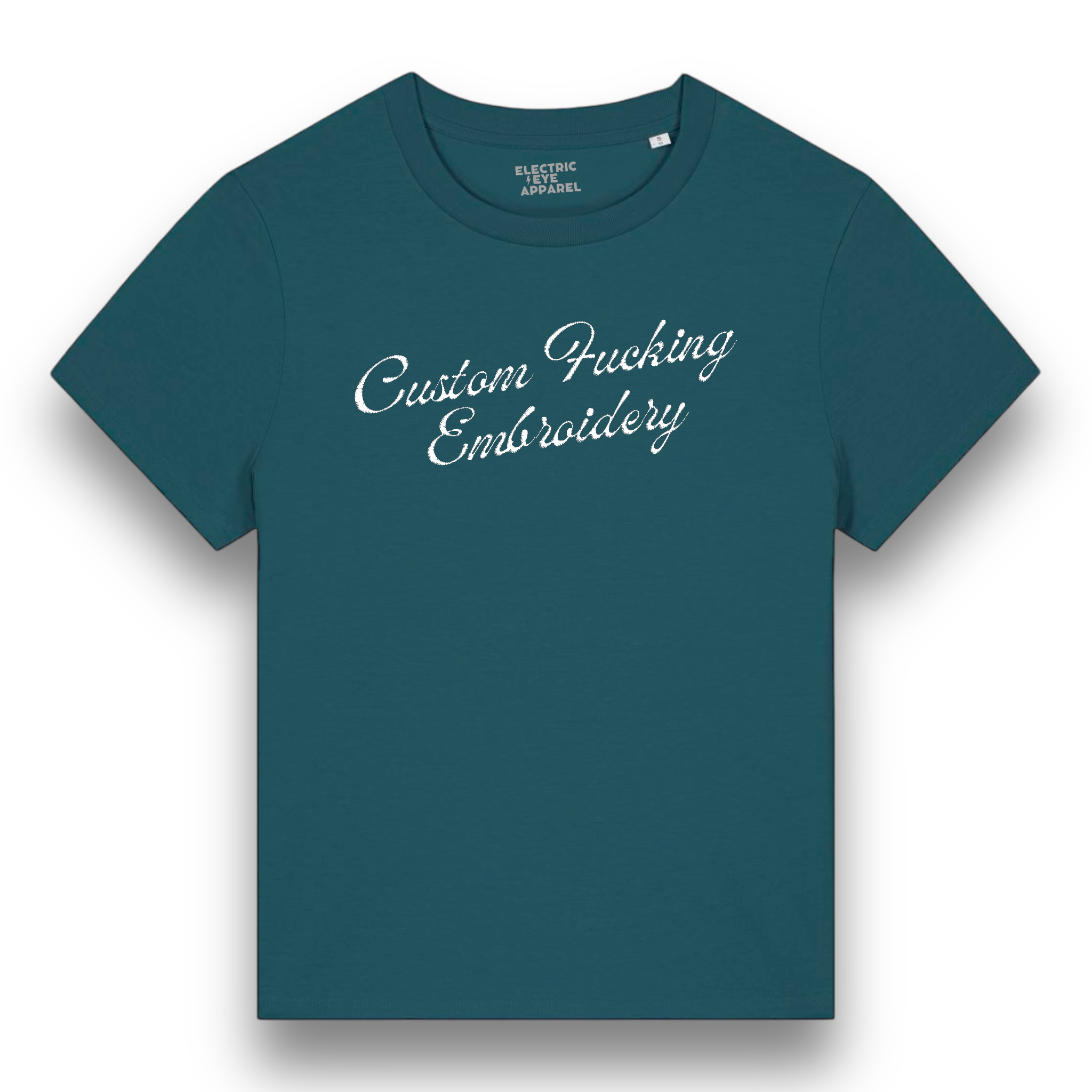 Custom F cking Embroidery - choose your own name embroidered on a premium organic iconic women's 'Muser' t-shirt - custom thread colour