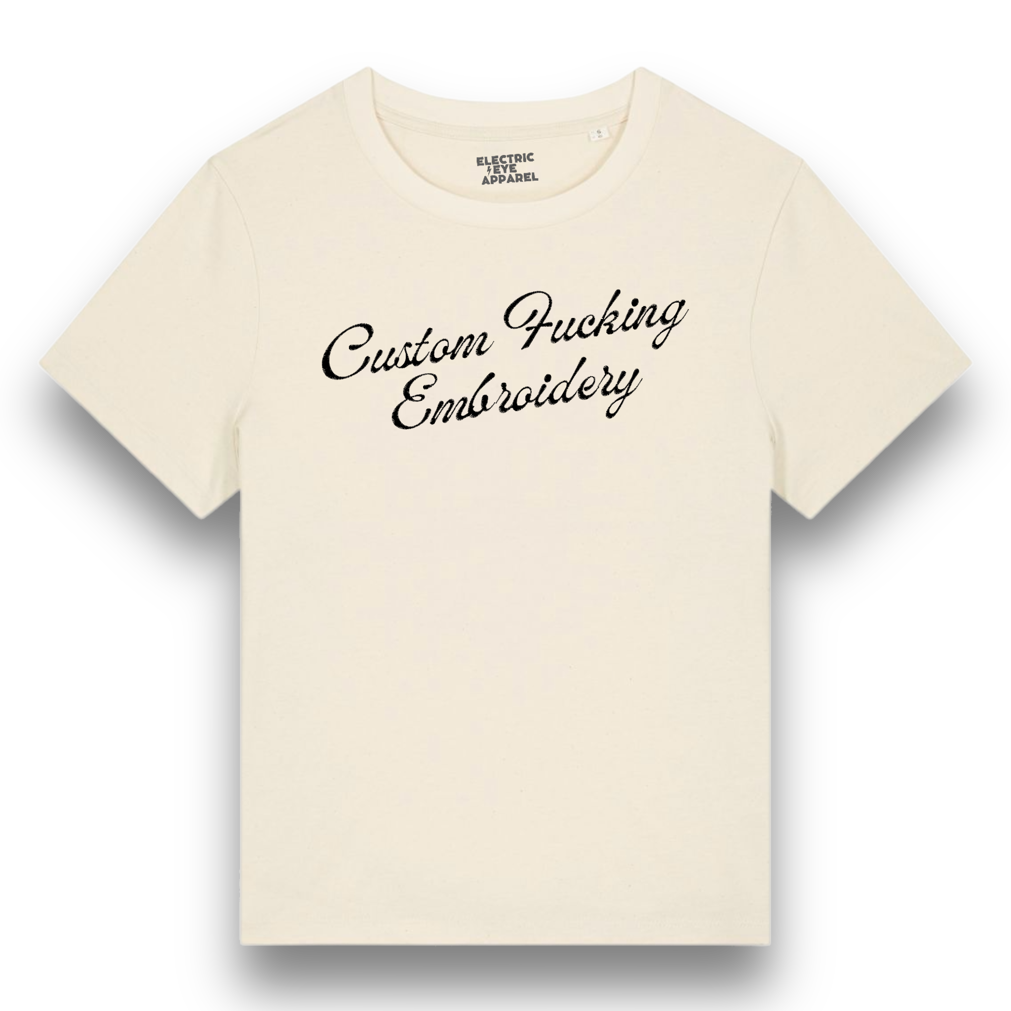 Custom F cking Embroidery - choose your own name embroidered on a premium organic iconic women's 'Muser' t-shirt - custom thread colour