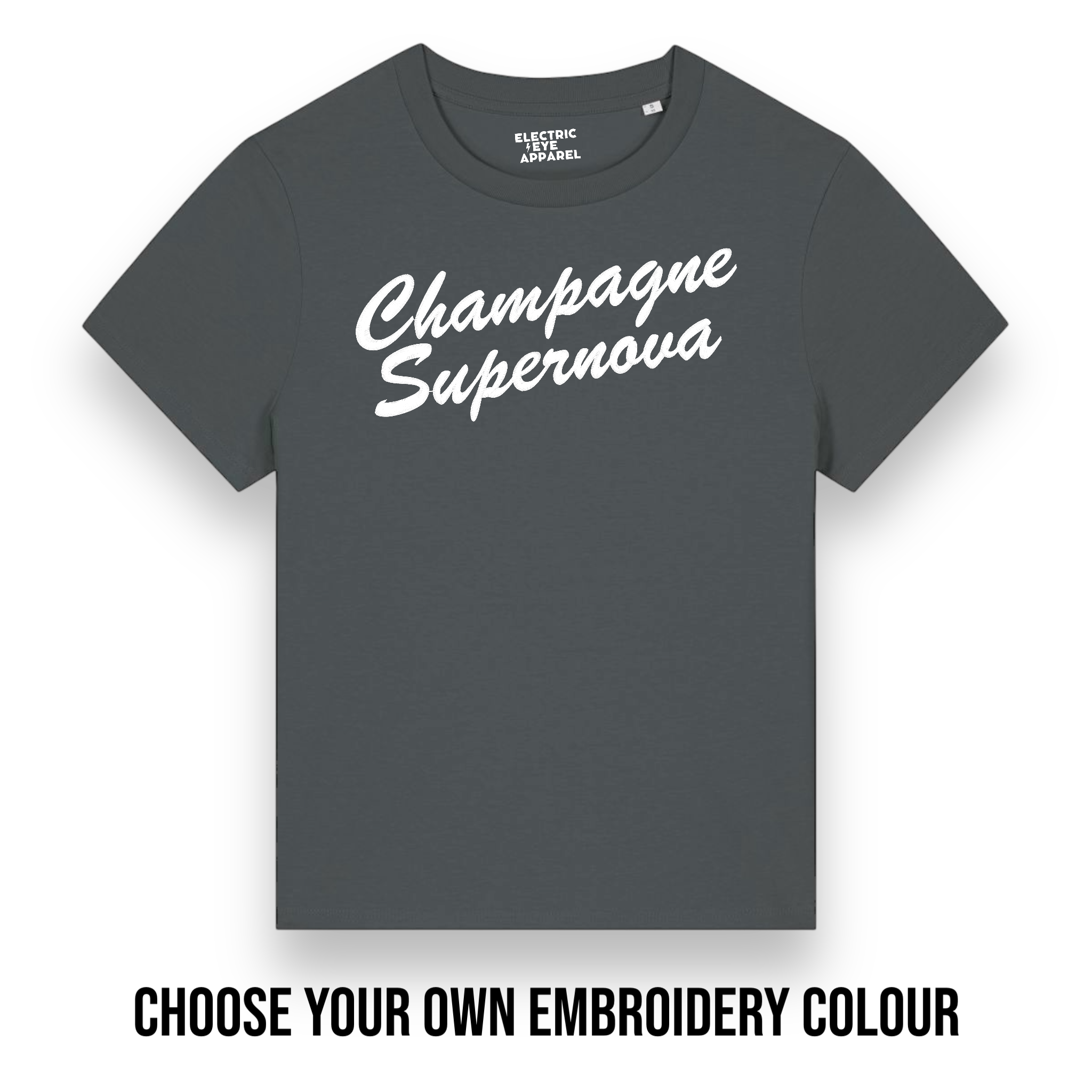 'CHAMPAGNE SUPERNOVA' embroidered premium organic iconic women's 'Muser' t-shirt - inspired by Oasis