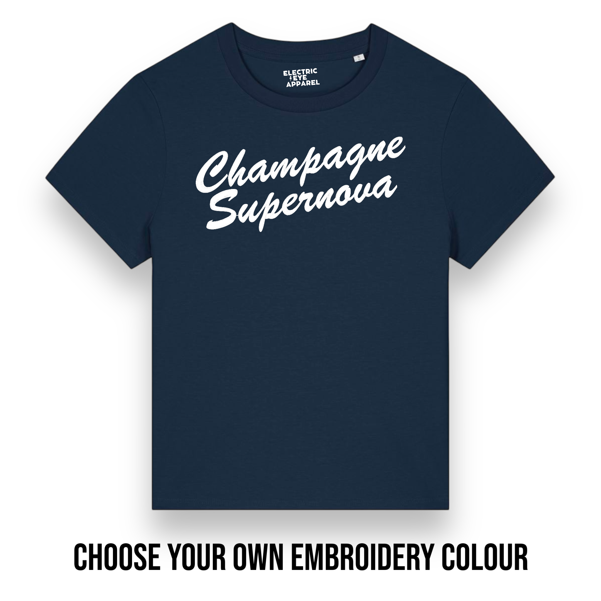 'CHAMPAGNE SUPERNOVA' embroidered premium organic iconic women's 'Muser' t-shirt - inspired by Oasis